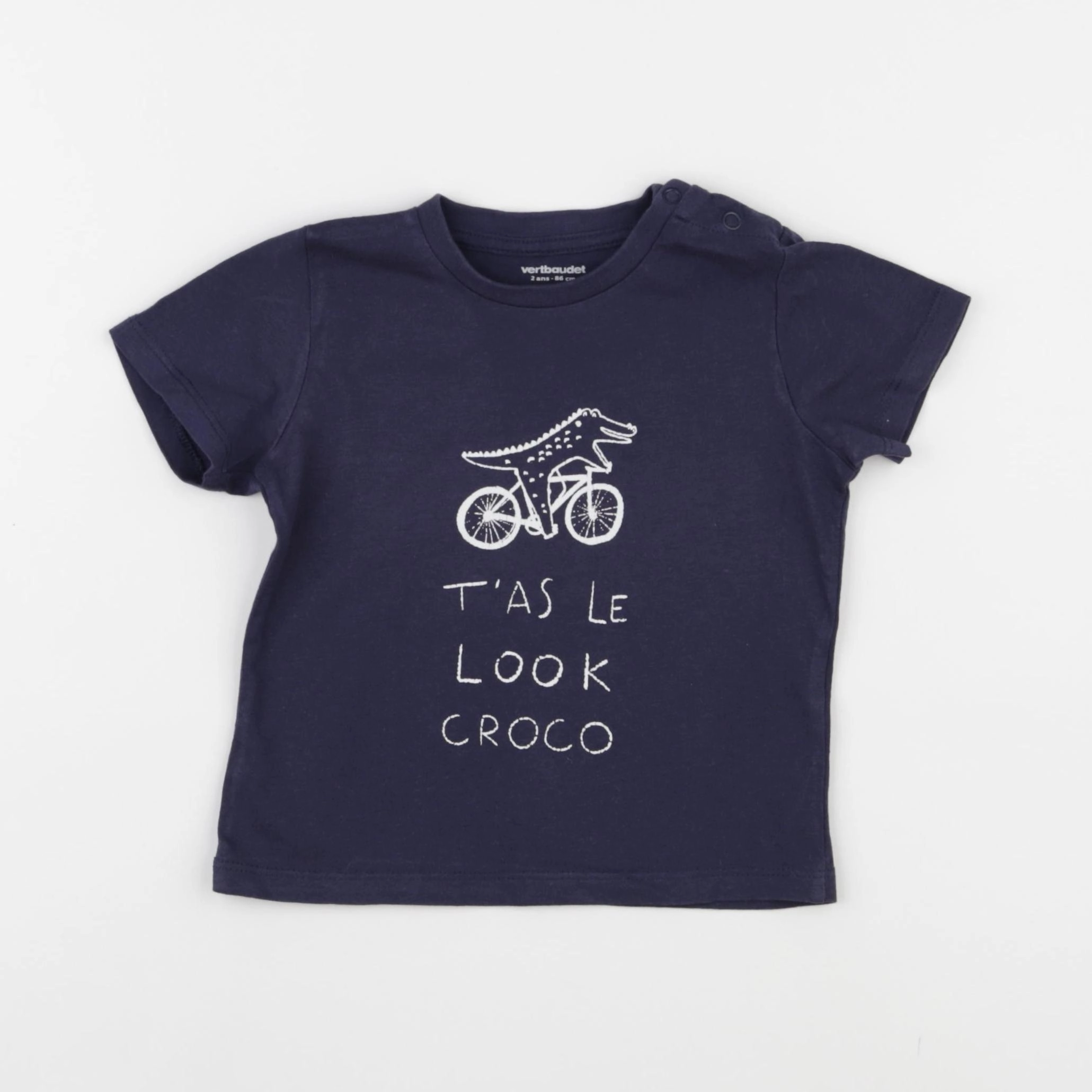 Vertbaudet - tee-shirt bleu - 2 ans