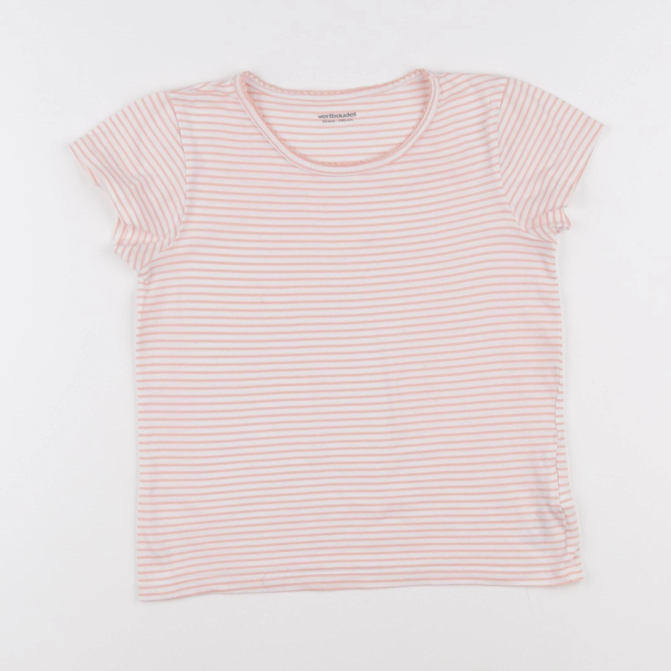 Vertbaudet - maillot de corps blanc, rose - 10 ans