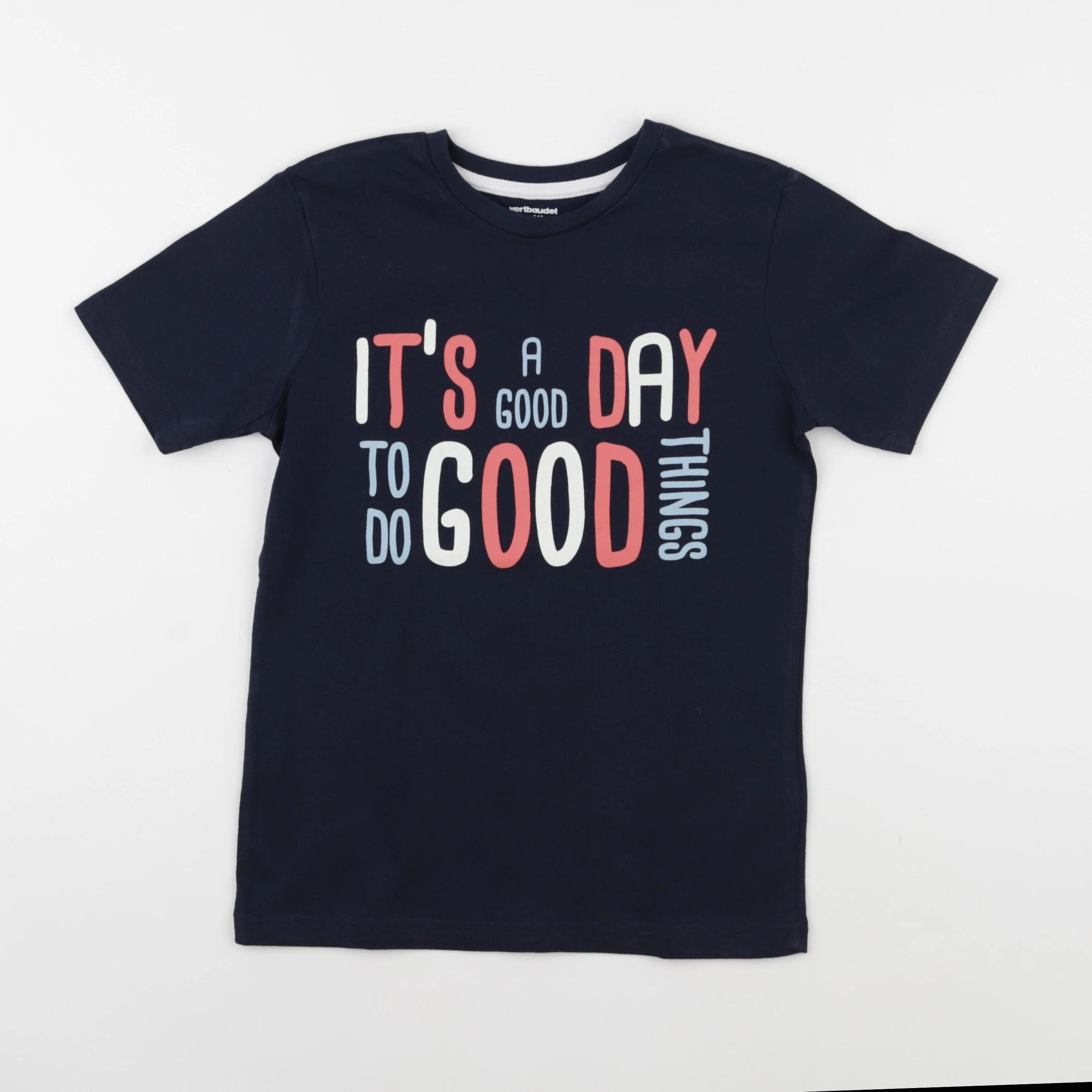 Vertbaudet - tee-shirt bleu - 10 ans