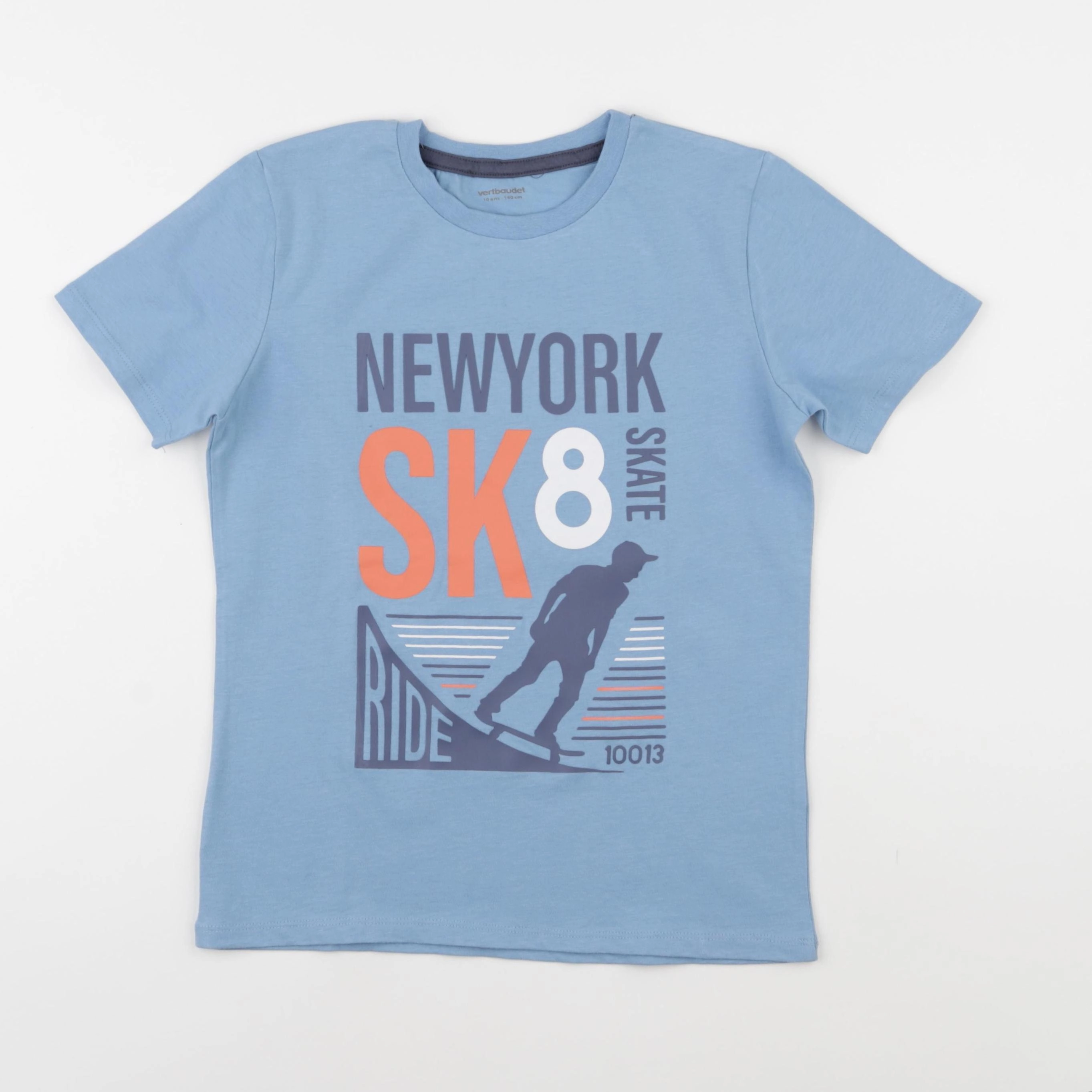 Vertbaudet - tee-shirt bleu - 10 ans