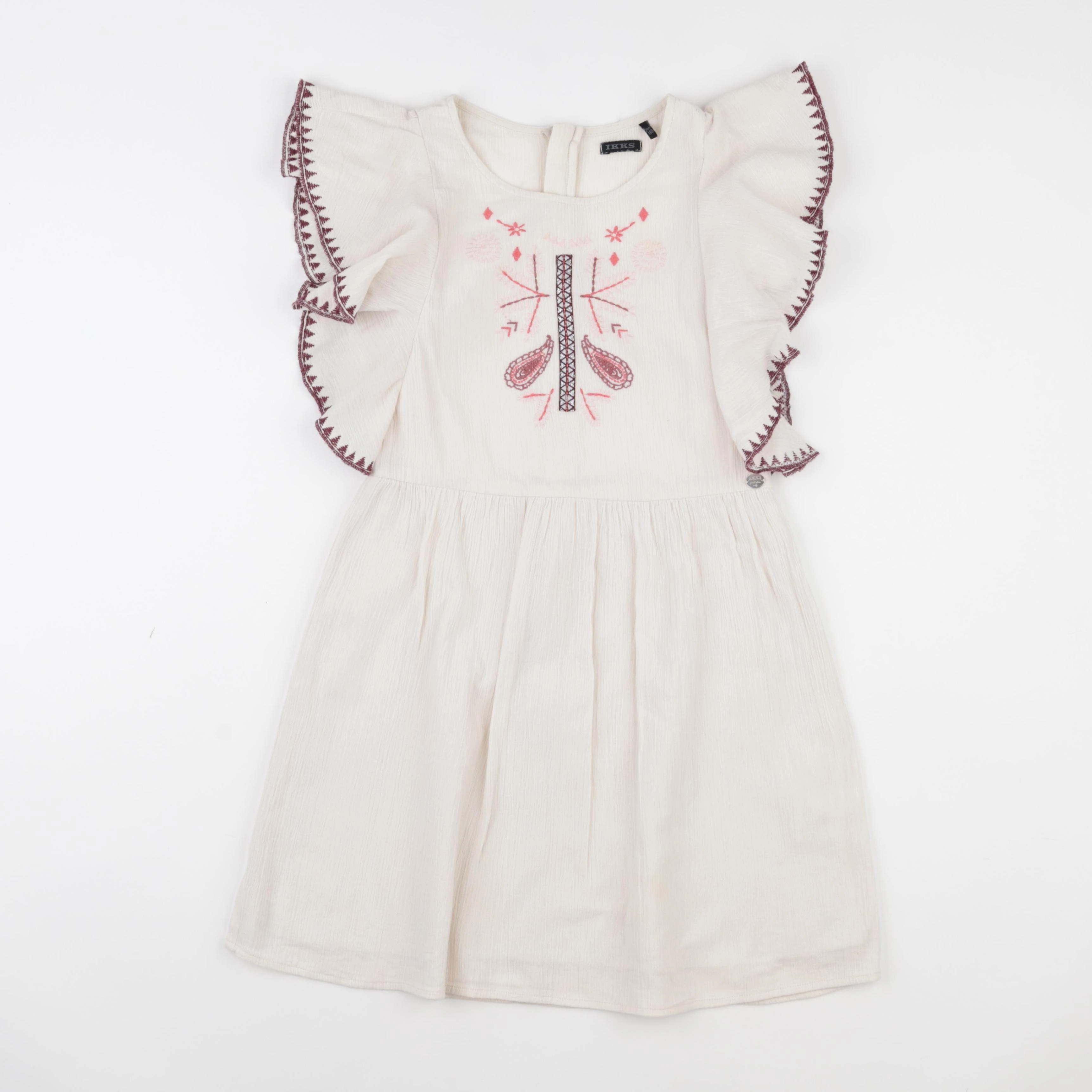 IKKS - robe beige, rose - 10 ans