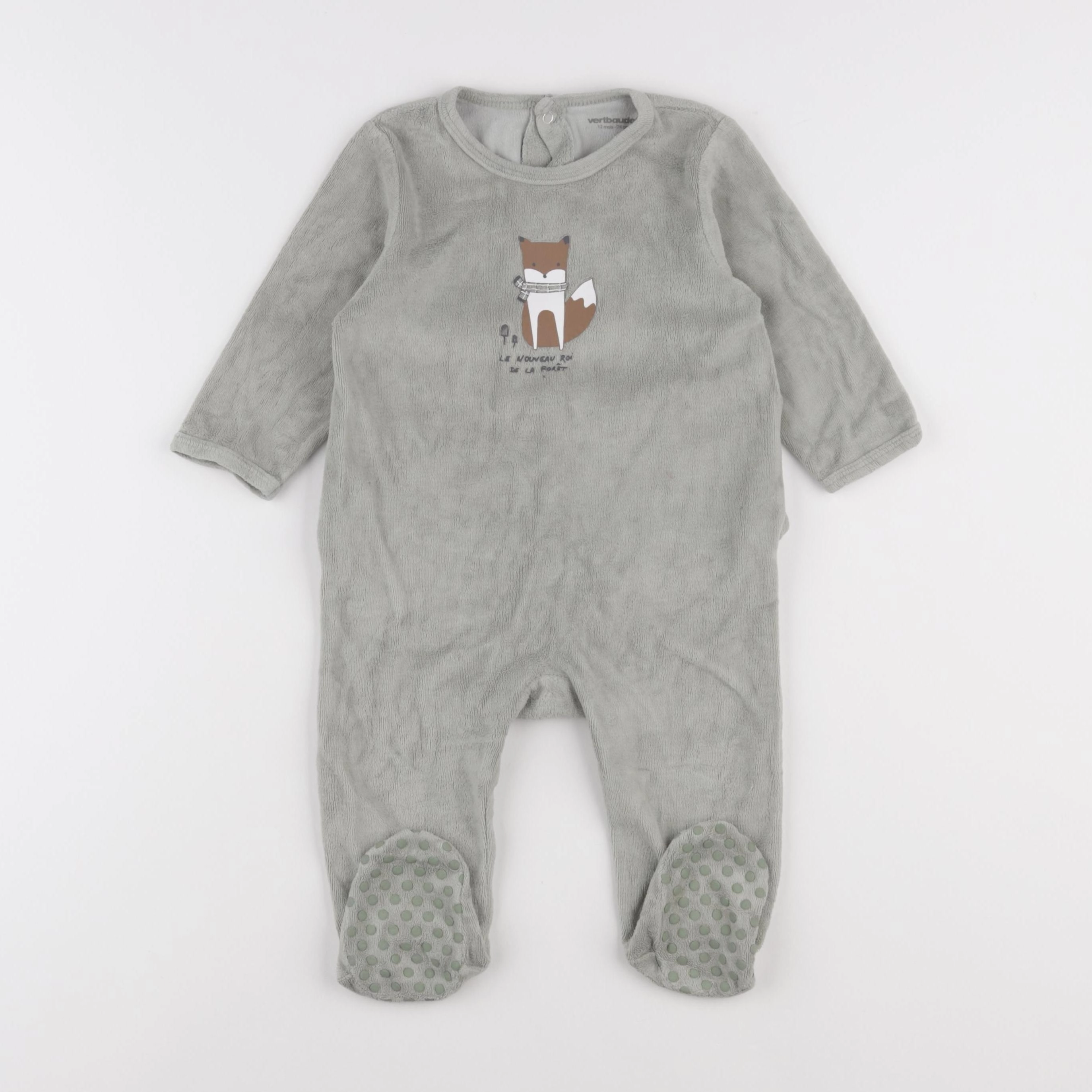 Vertbaudet - pyjama velours vert - 12 mois
