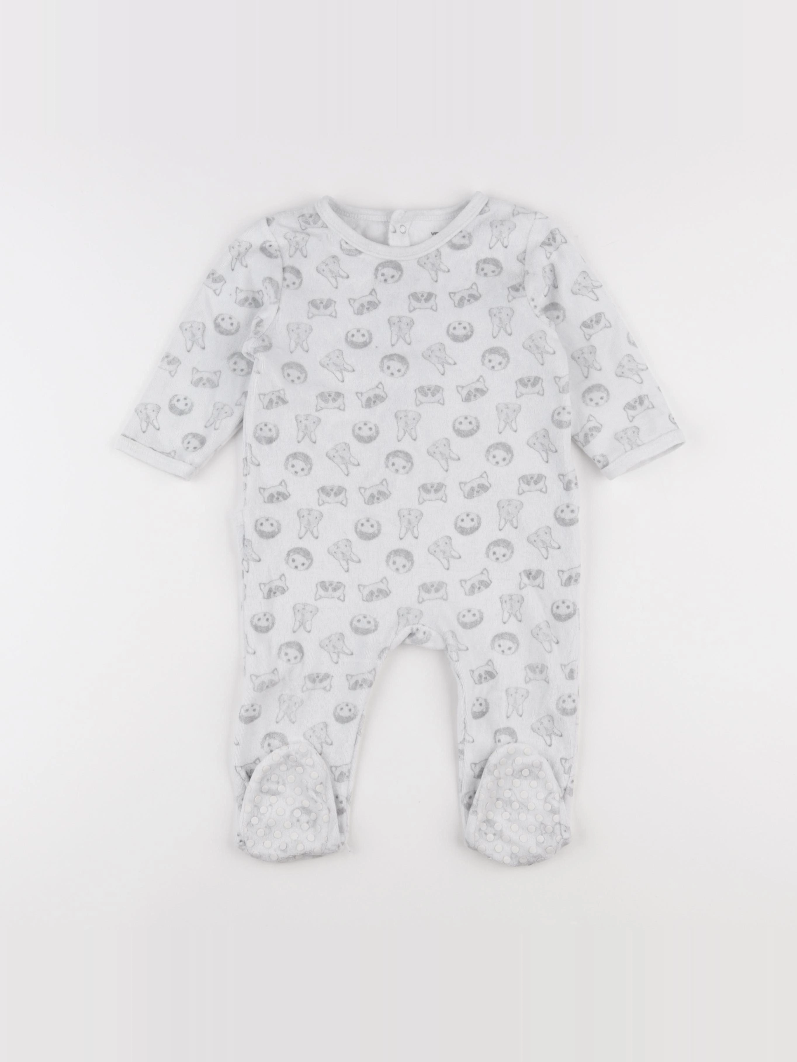 Vertbaudet - pyjama velours gris - 12 mois