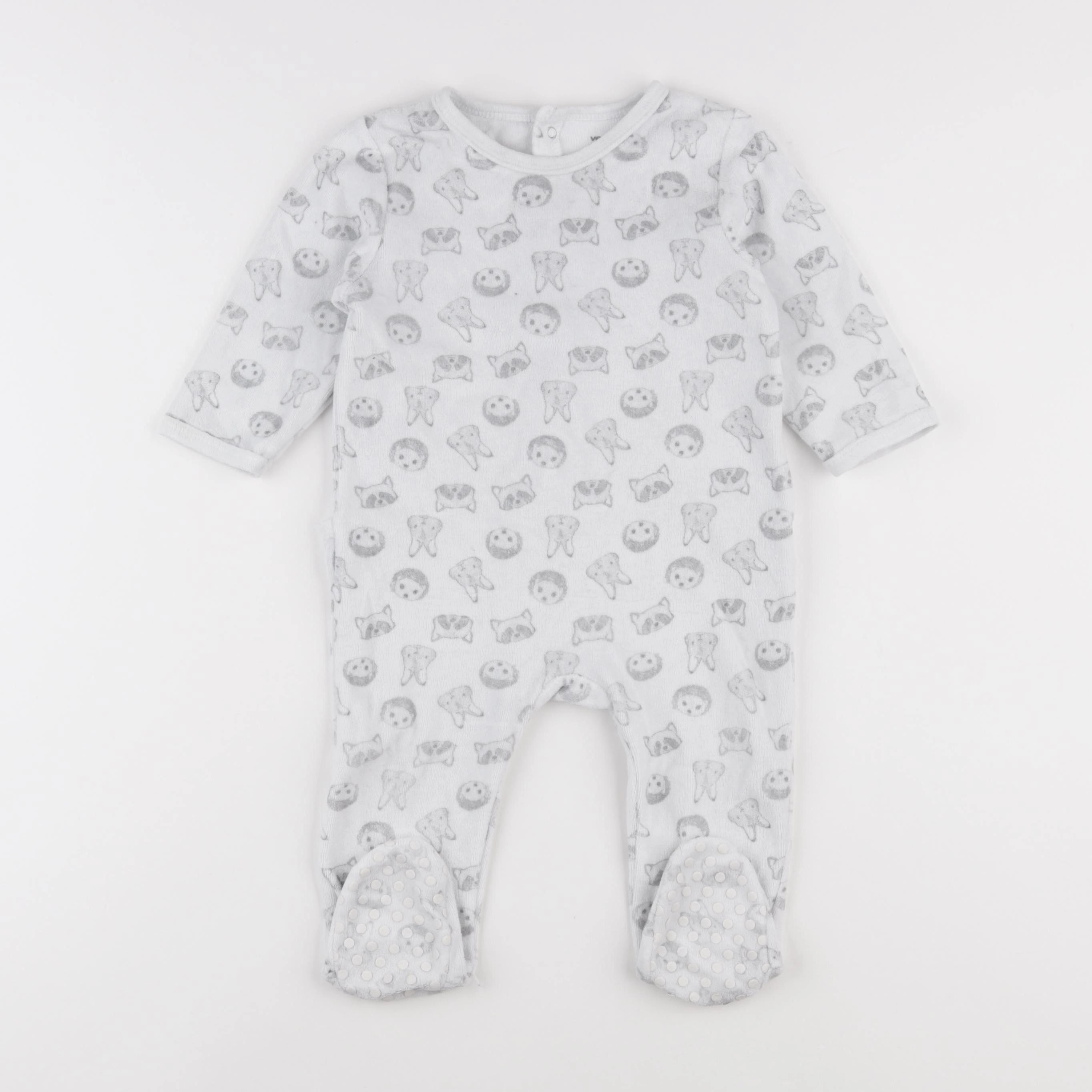 Vertbaudet - pyjama velours gris - 12 mois