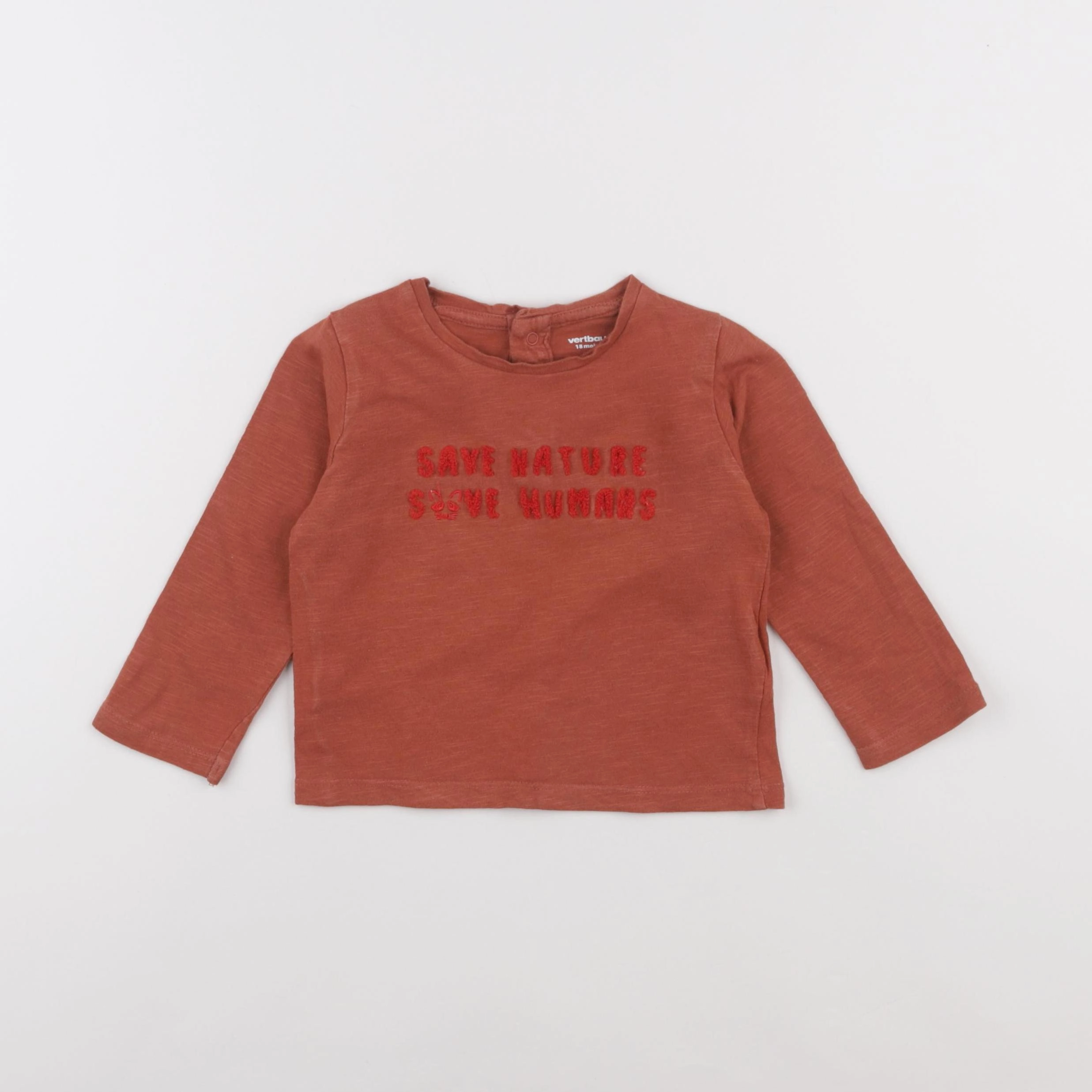 Vertbaudet - tee-shirt marron - 18 mois