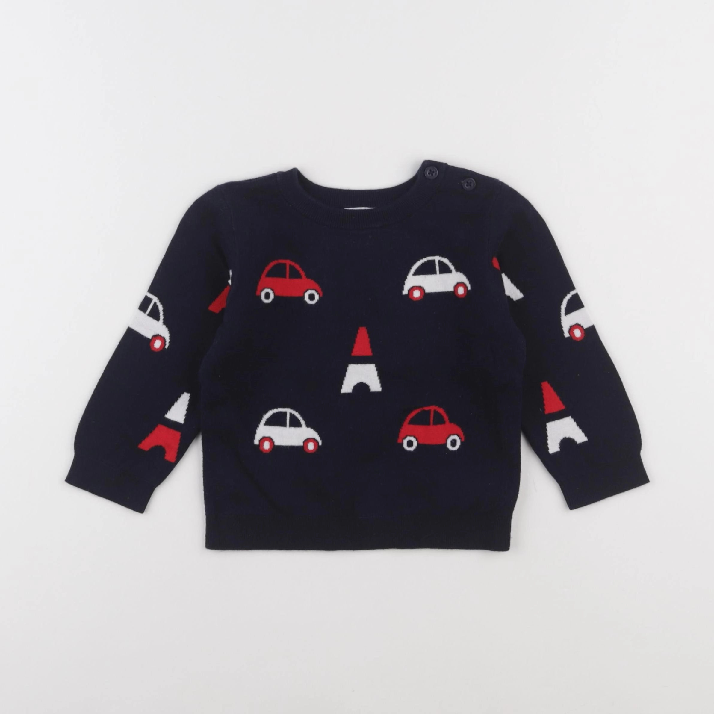 Jacadi - pull bleu - 24 mois