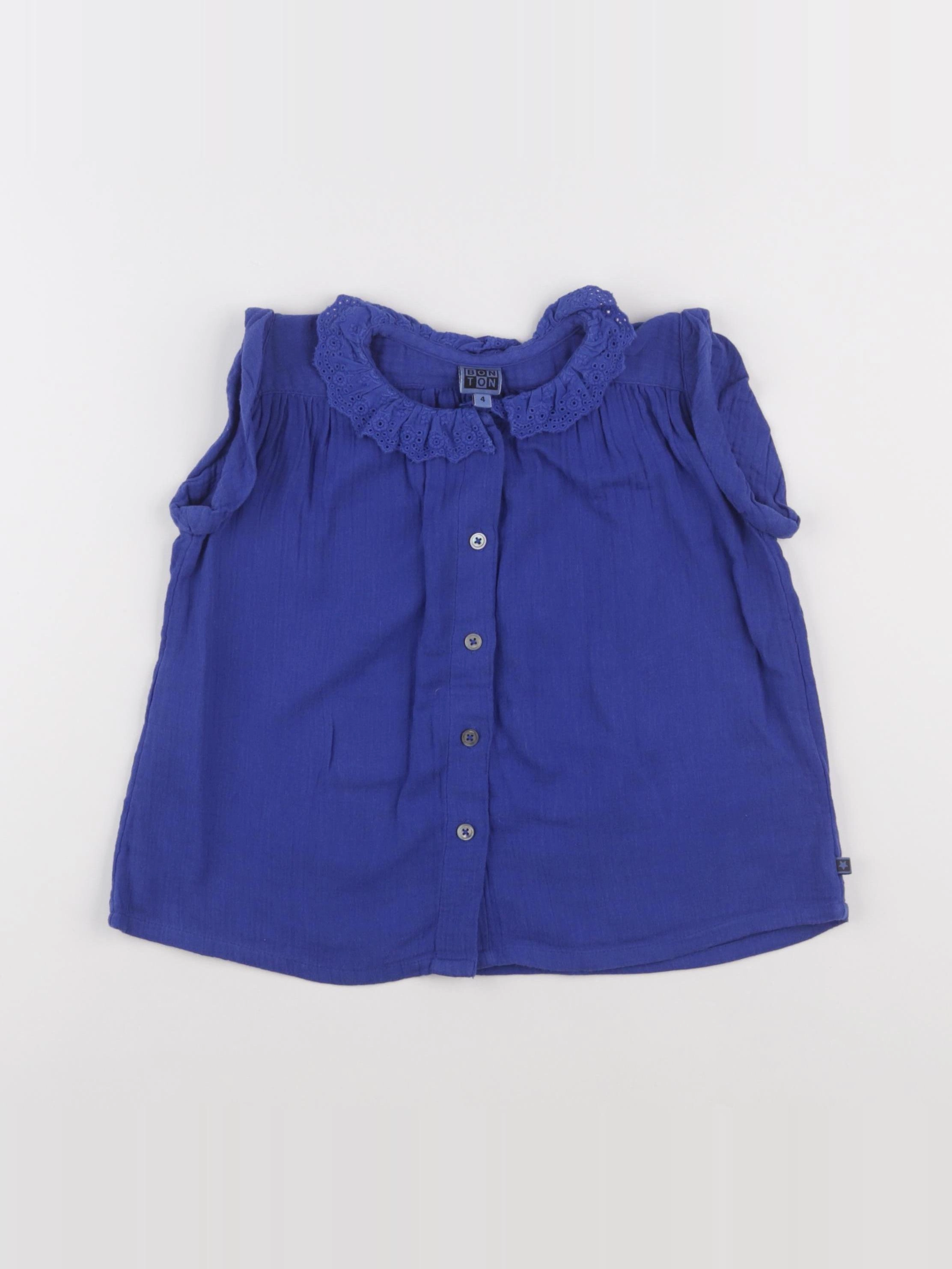 Bonton - blouse bleu - 4 ans