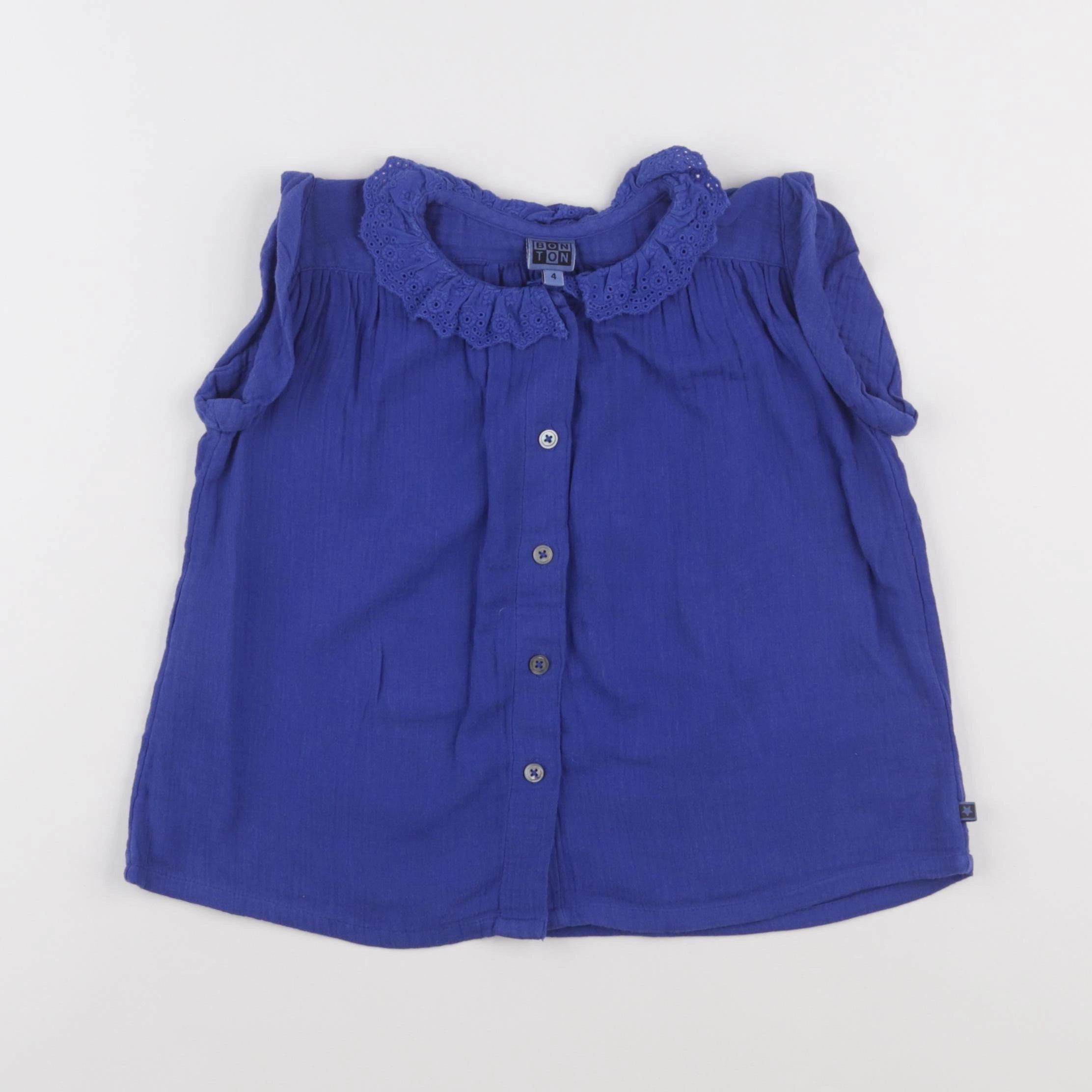 Bonton - blouse bleu - 4 ans
