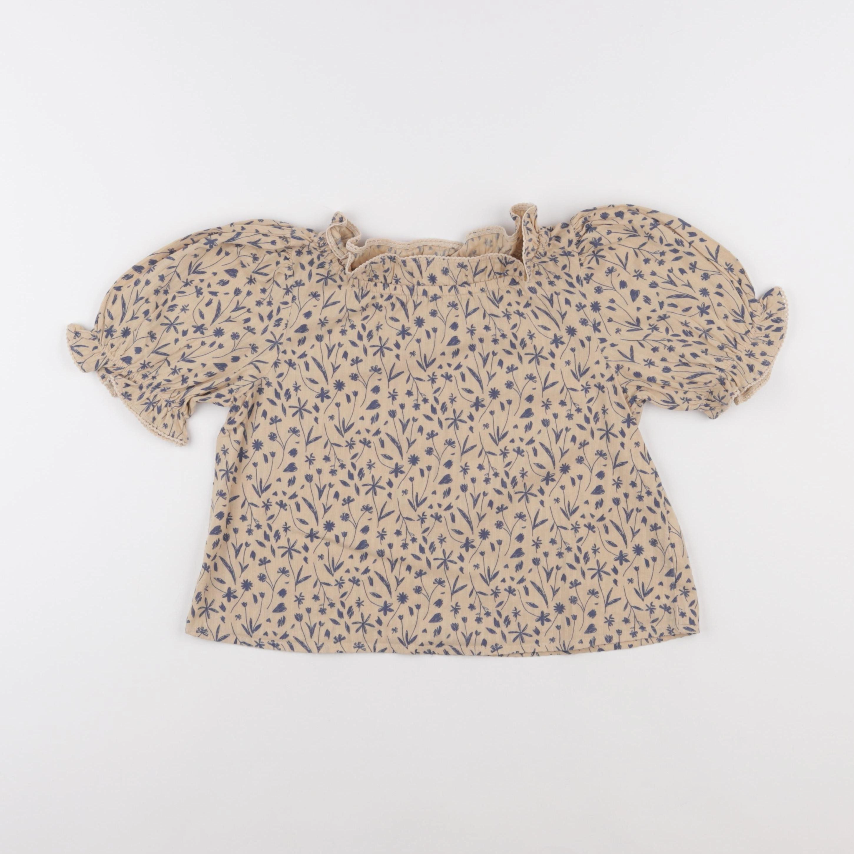 Monoprix - blouse beige, bleu - 5 ans