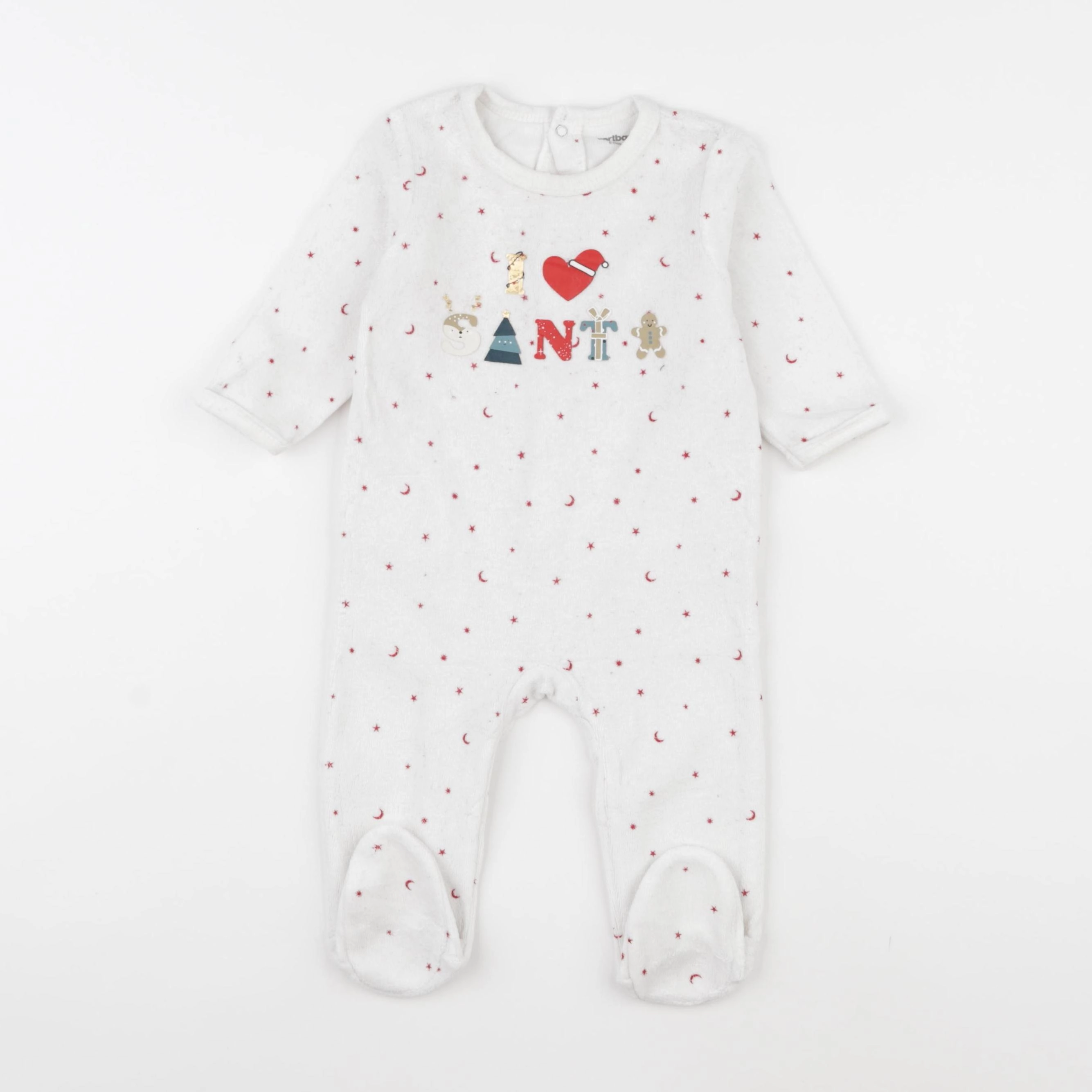 Vertbaudet - pyjama velours blanc - 6 mois