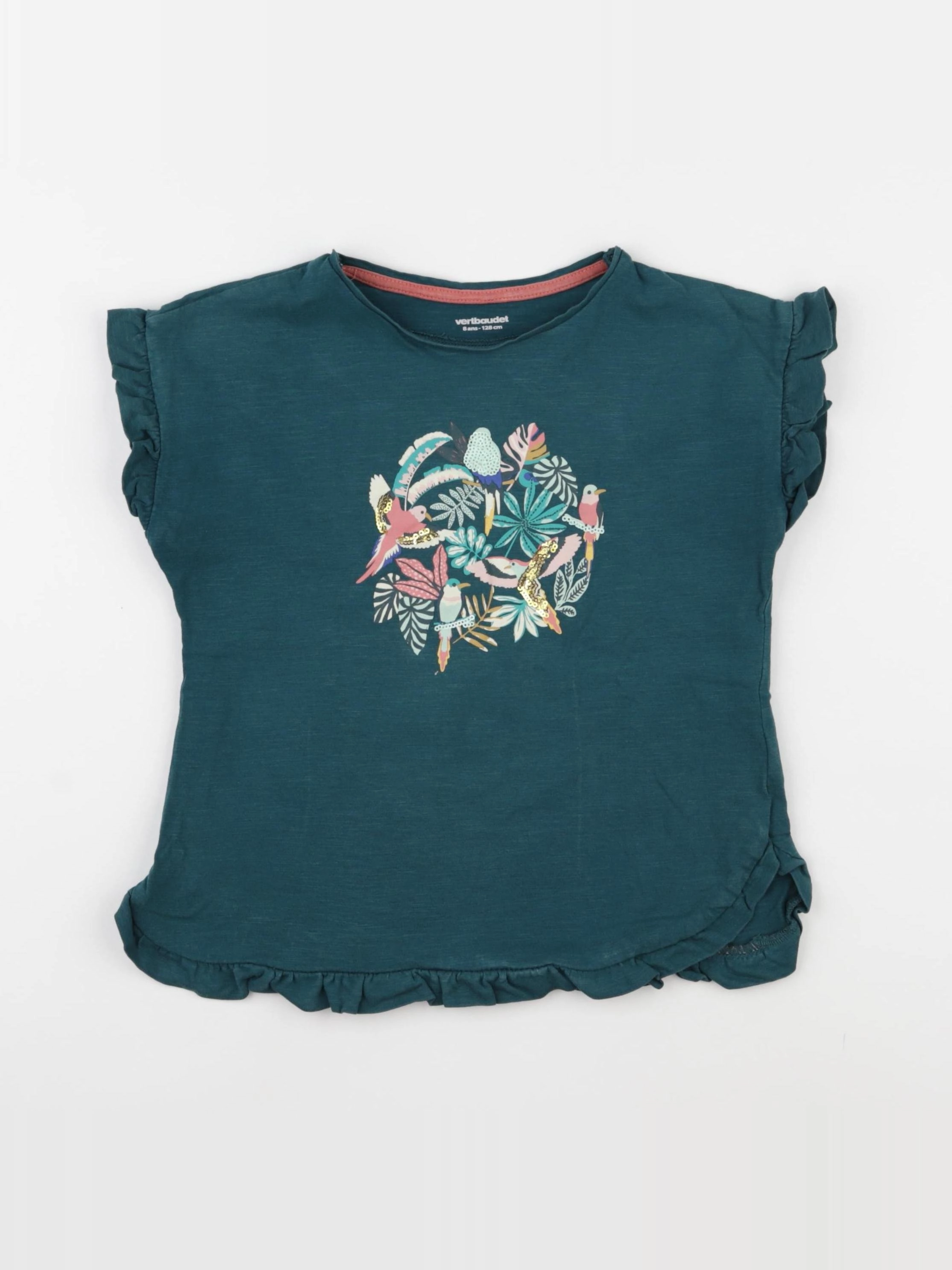 Vertbaudet - tee-shirt vert - 8 ans