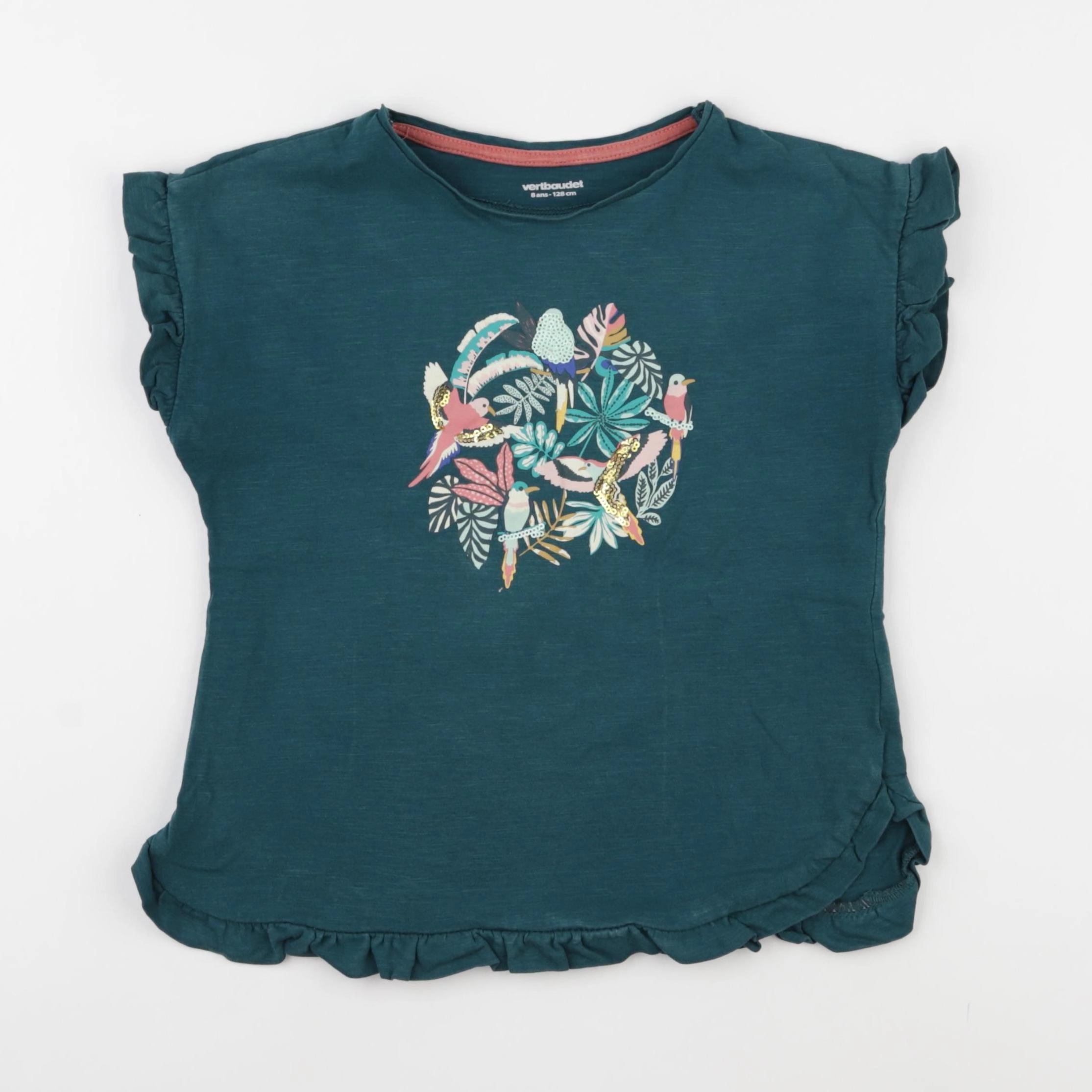 Vertbaudet - tee-shirt vert - 8 ans