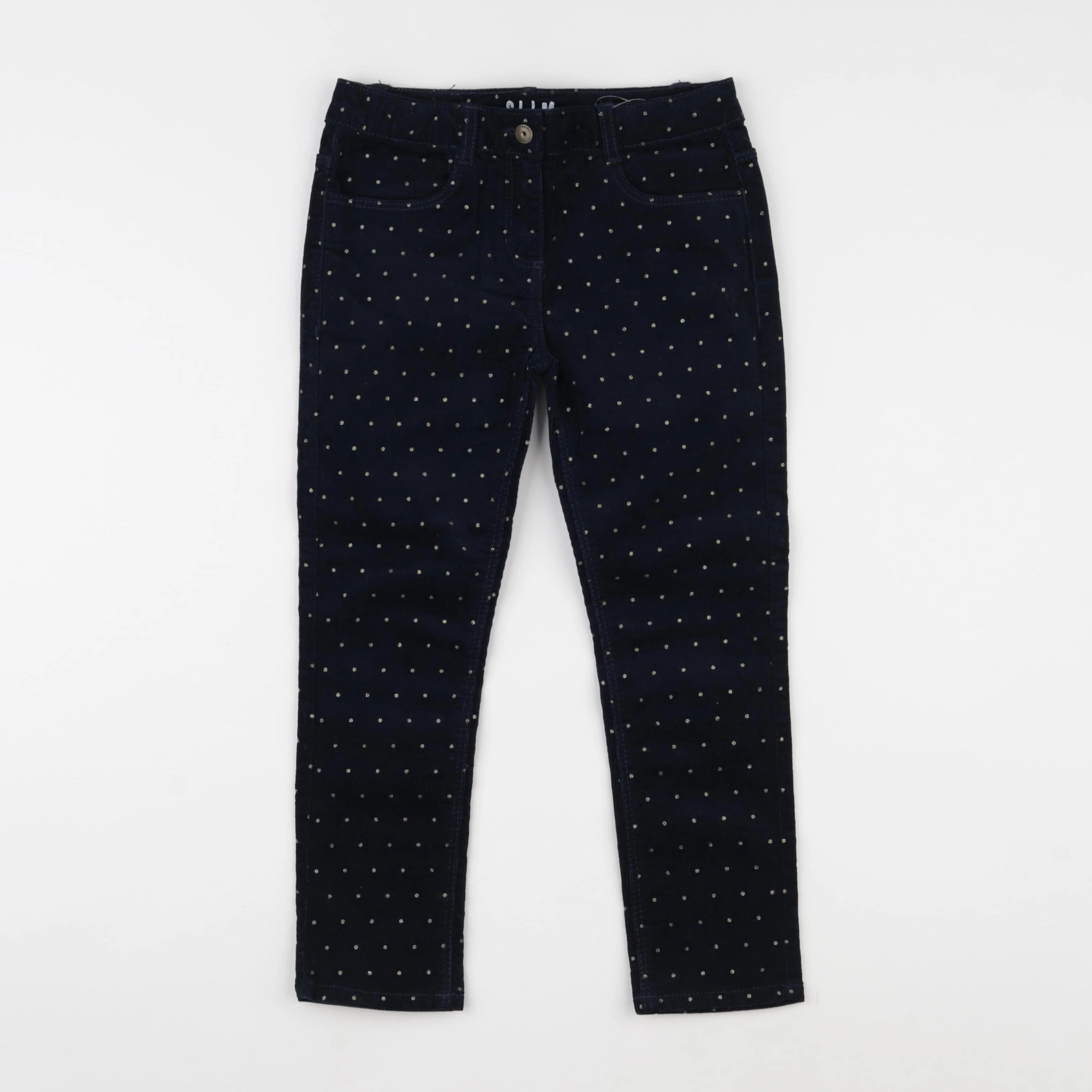 Vertbaudet - pantalon bleu, or - 6 ans
