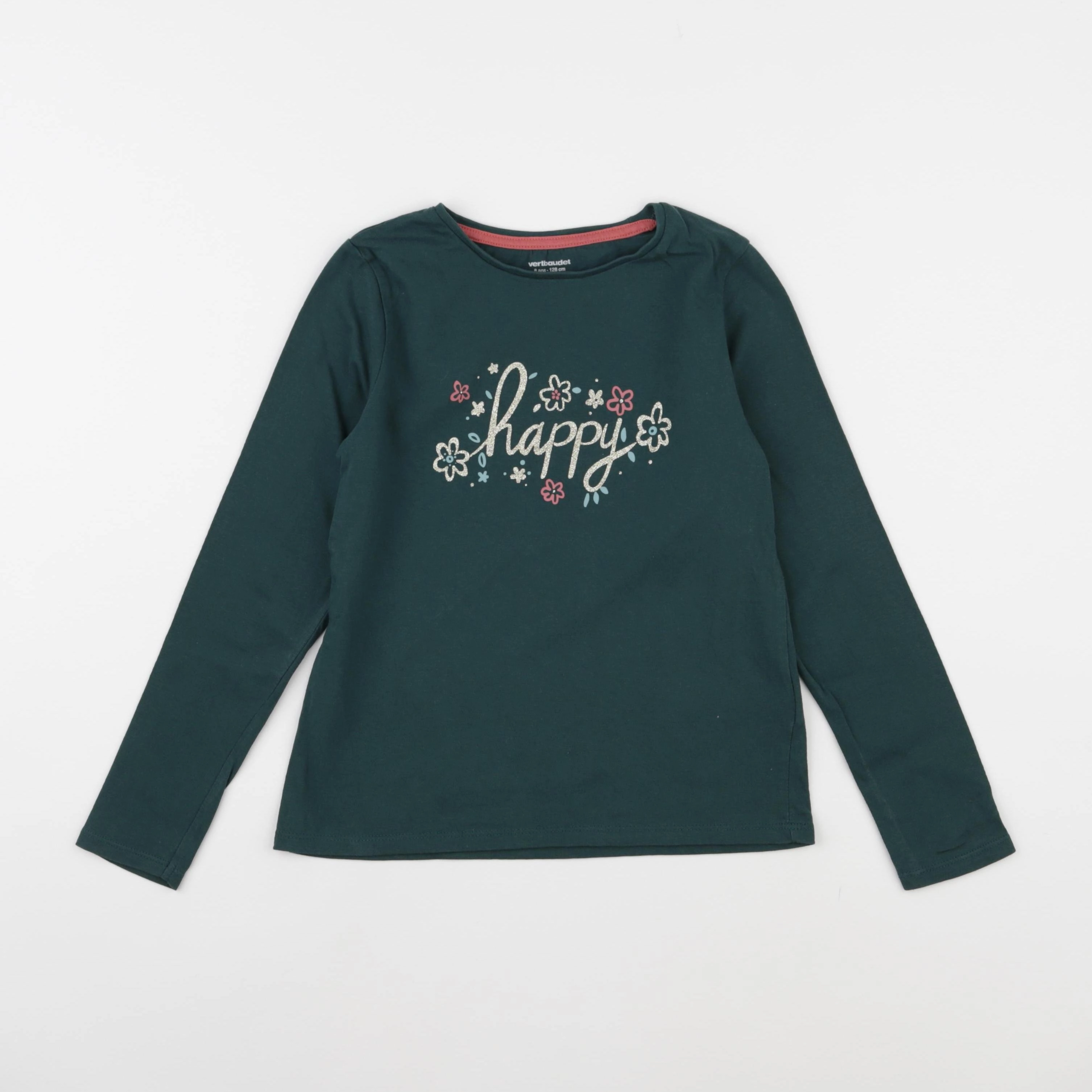 Vertbaudet - tee-shirt vert - 8 ans