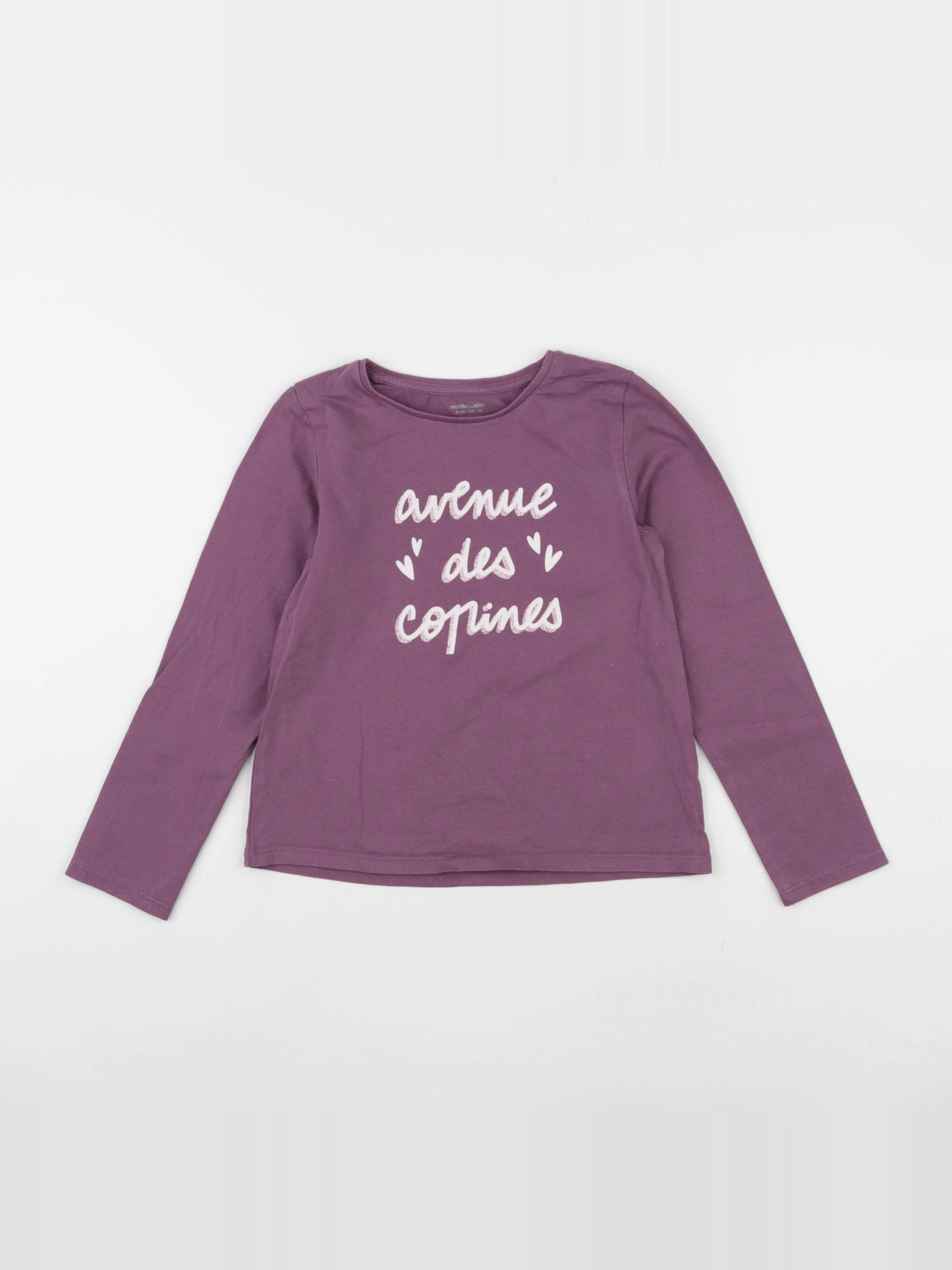 Vertbaudet - tee-shirt violet - 8 ans