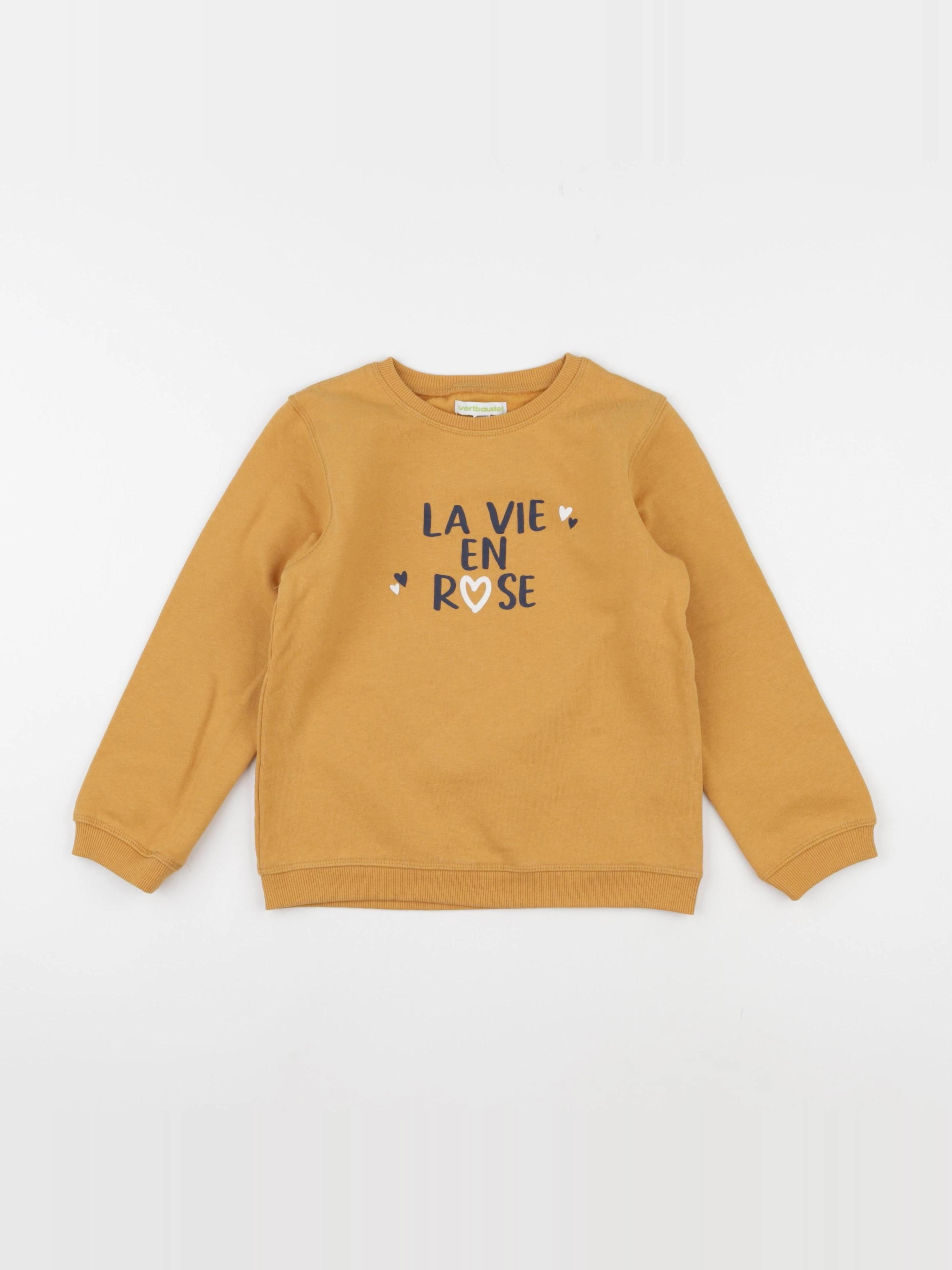 Vertbaudet - sweat jaune - 6 ans