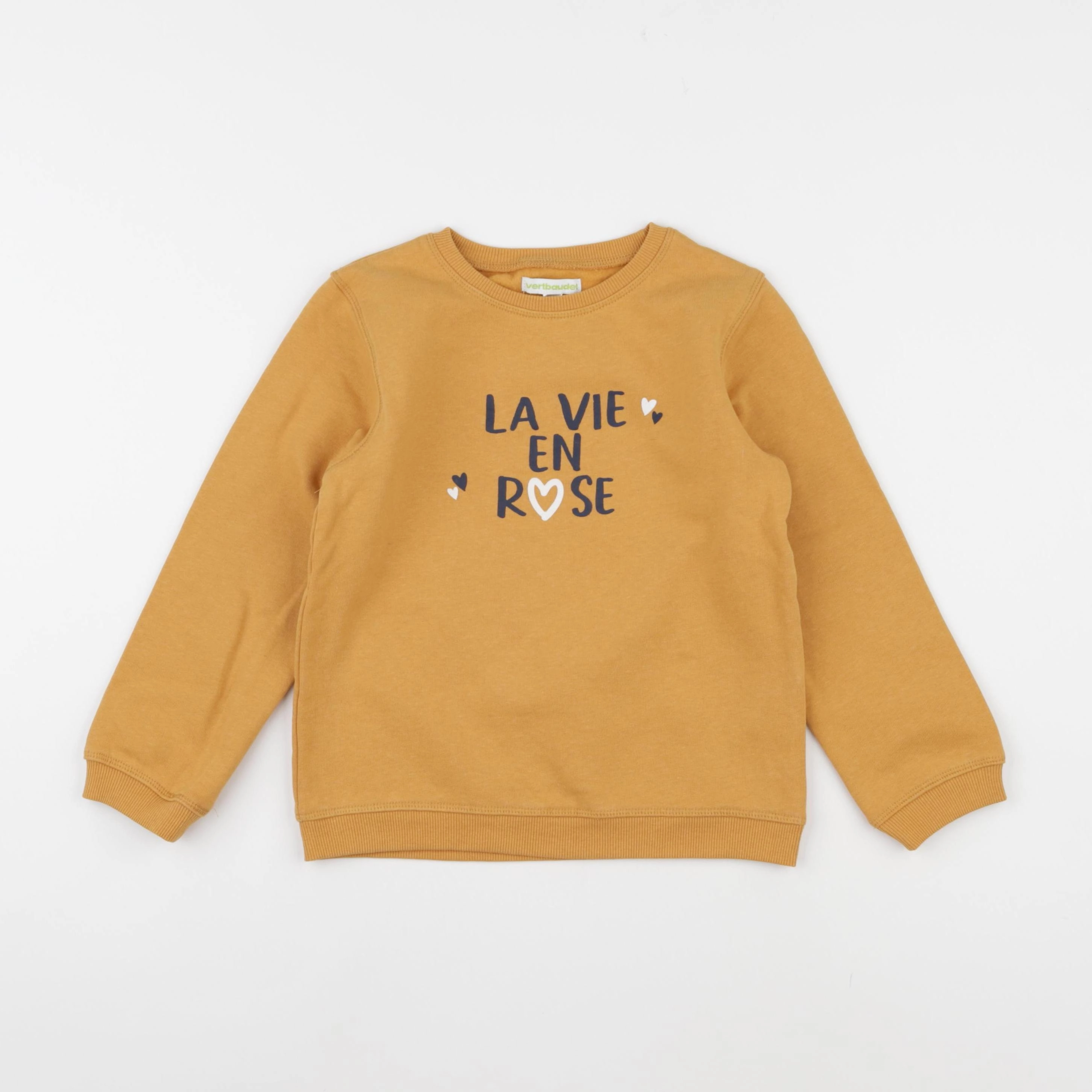 Vertbaudet - sweat jaune - 6 ans