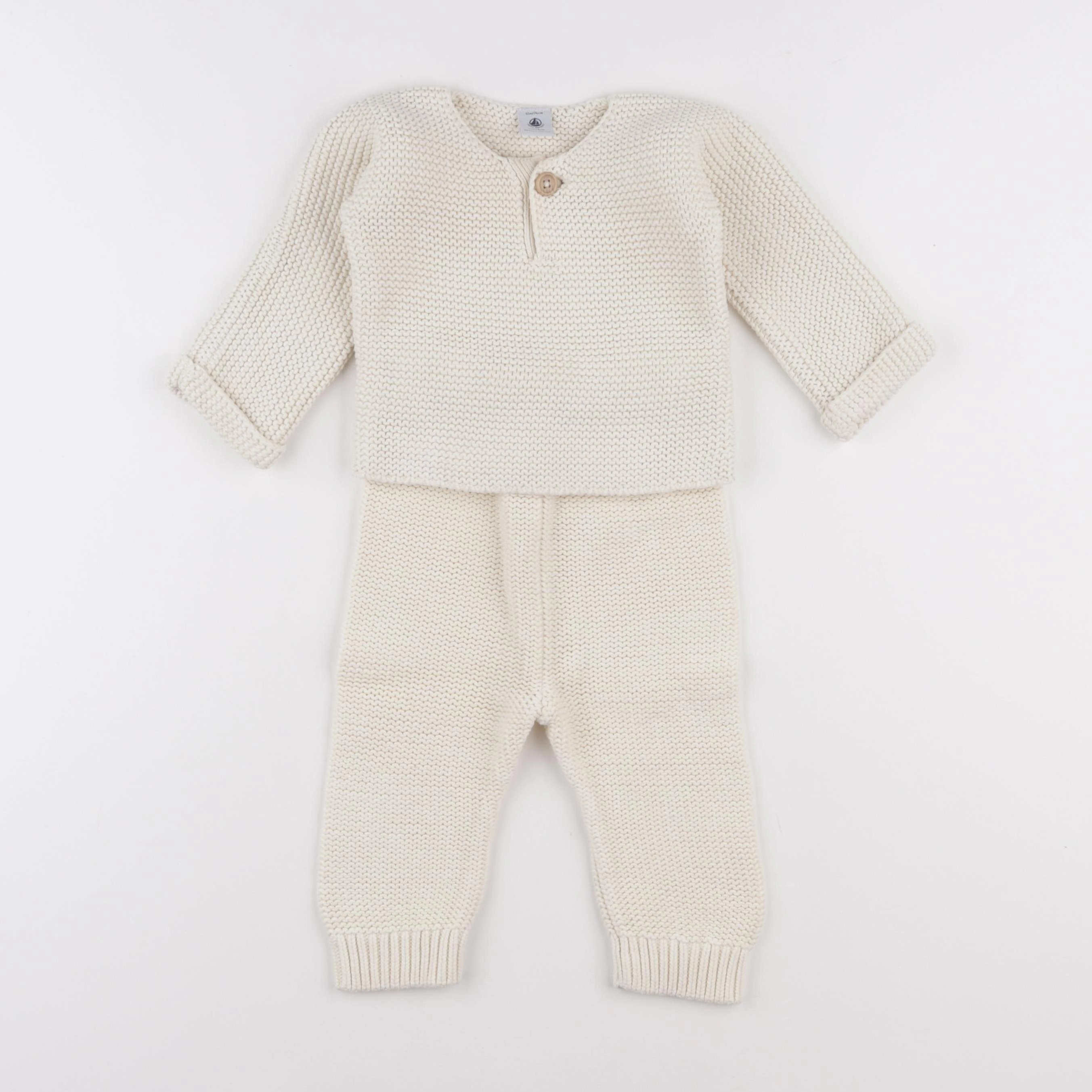 Petit Bateau - ensemble beige - 12 mois