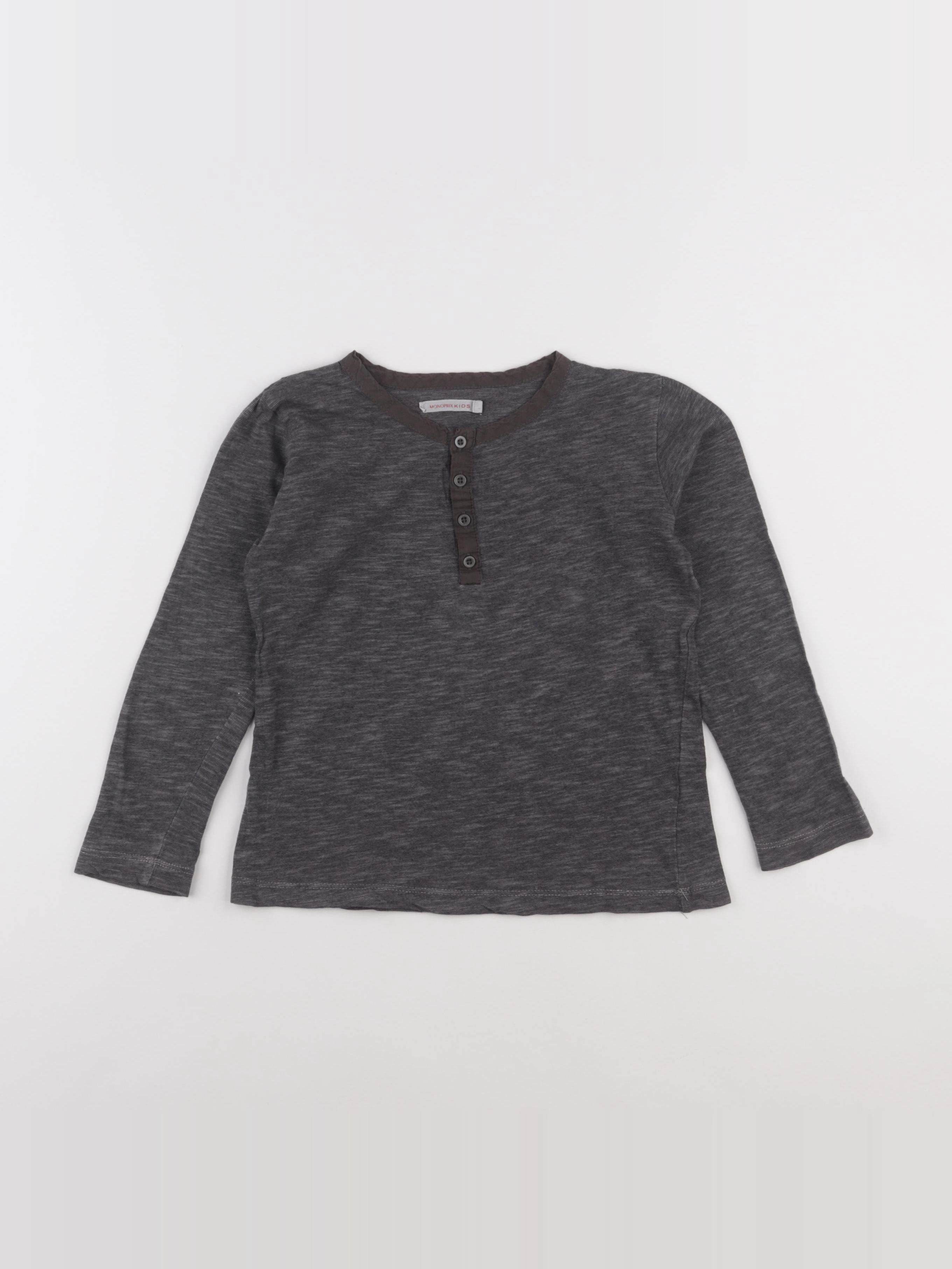 Monoprix - tee-shirt gris - 5/6 ans