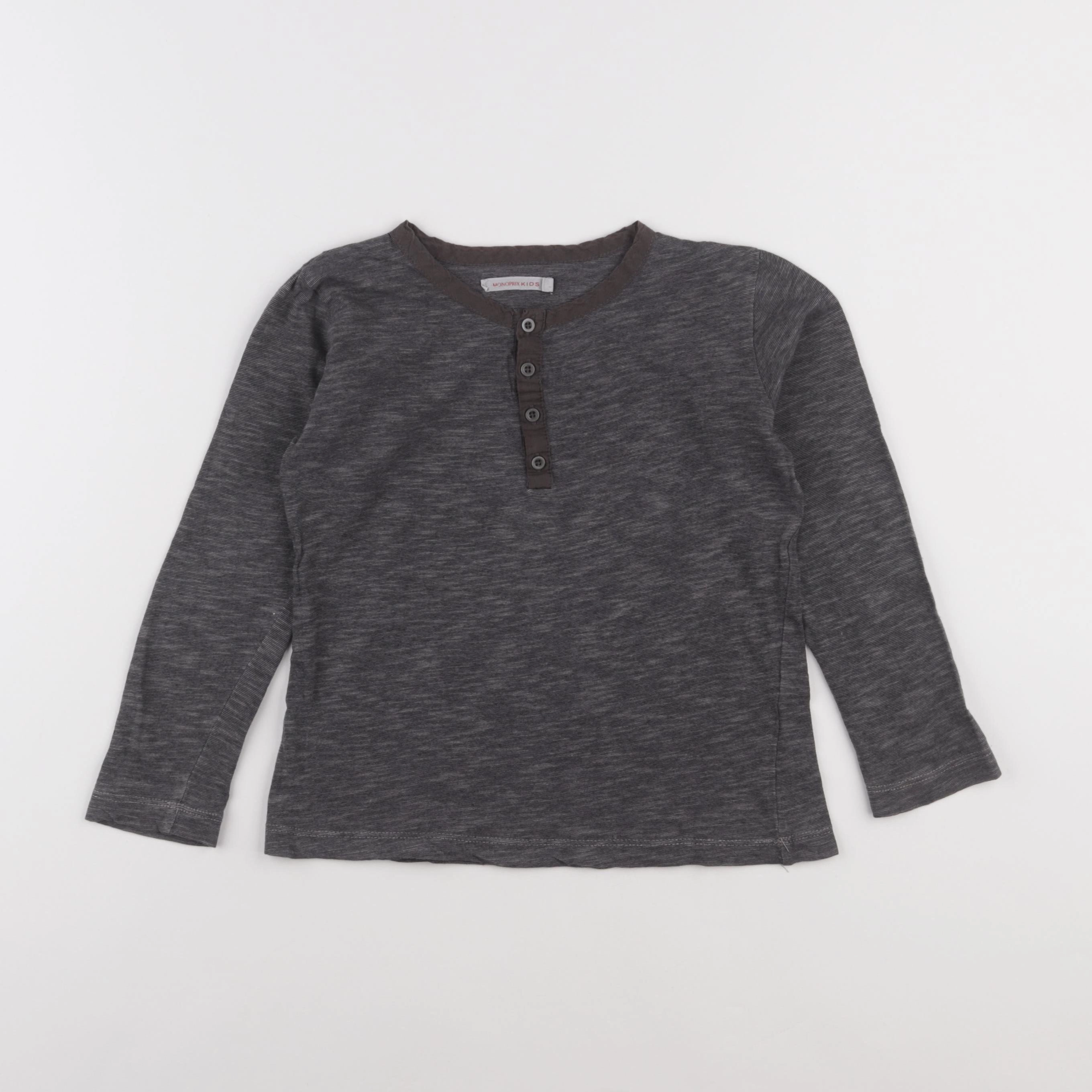 Monoprix - tee-shirt gris - 5/6 ans