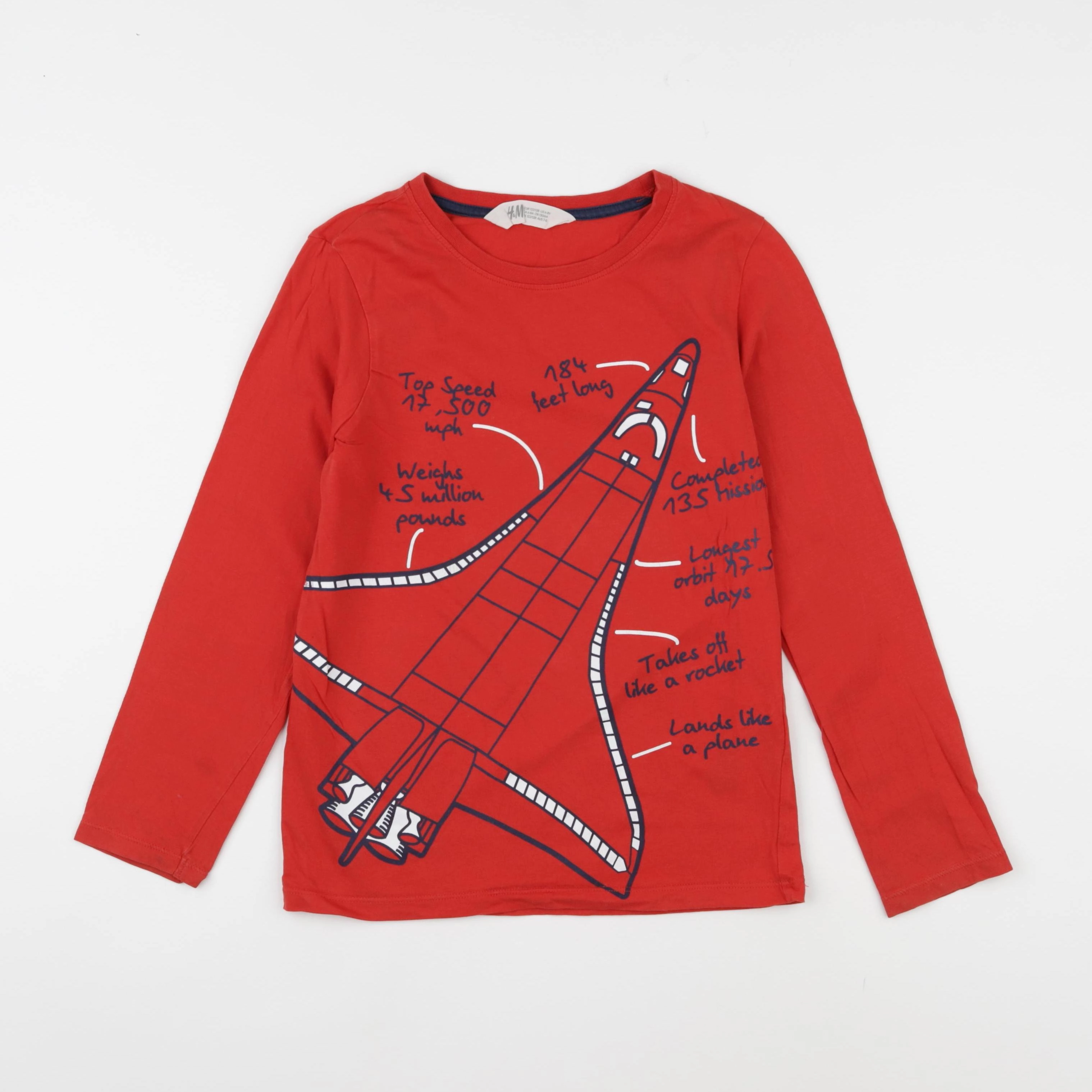 H&M - tee-shirt rouge - 6/8 ans