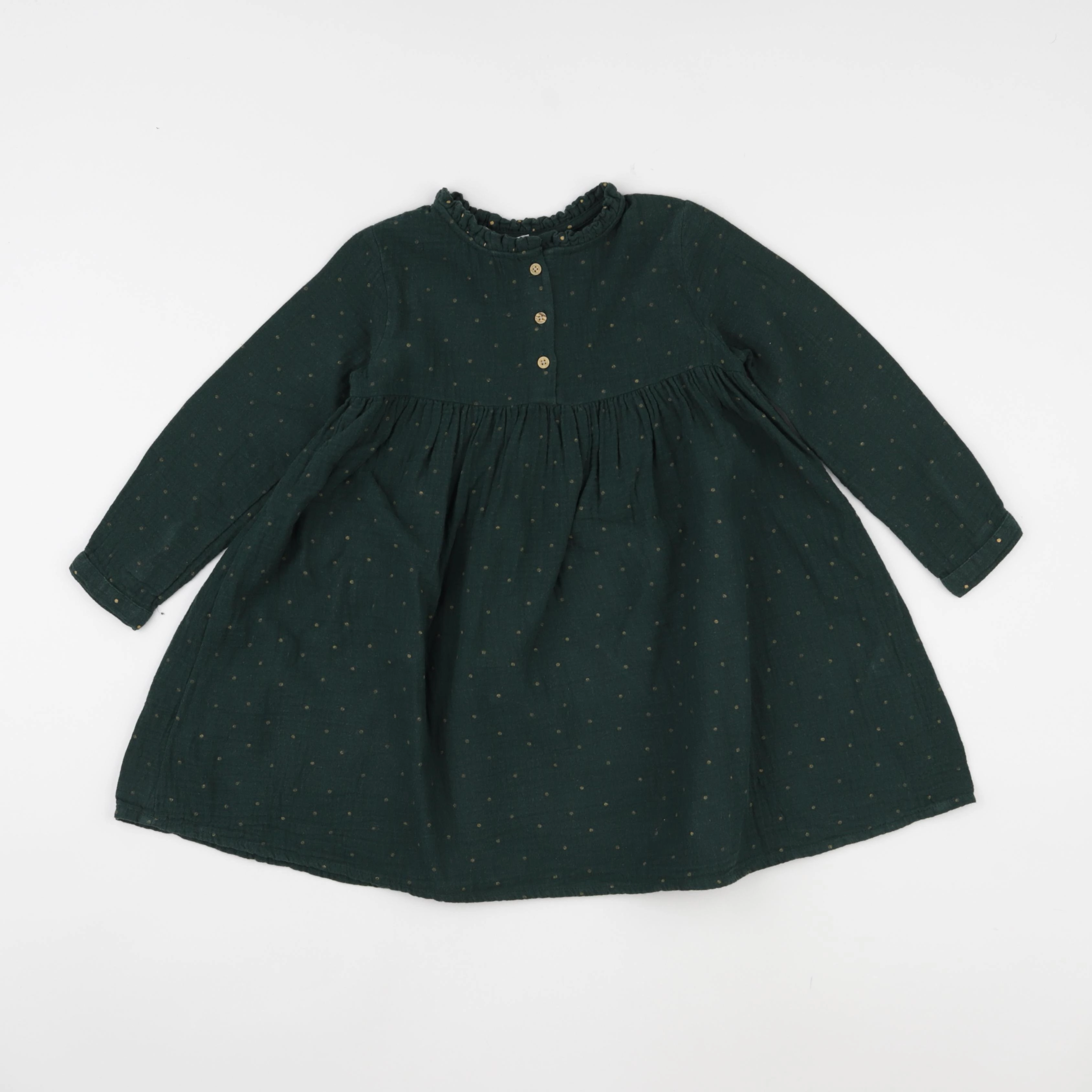 Vertbaudet - robe vert, or - 4 ans