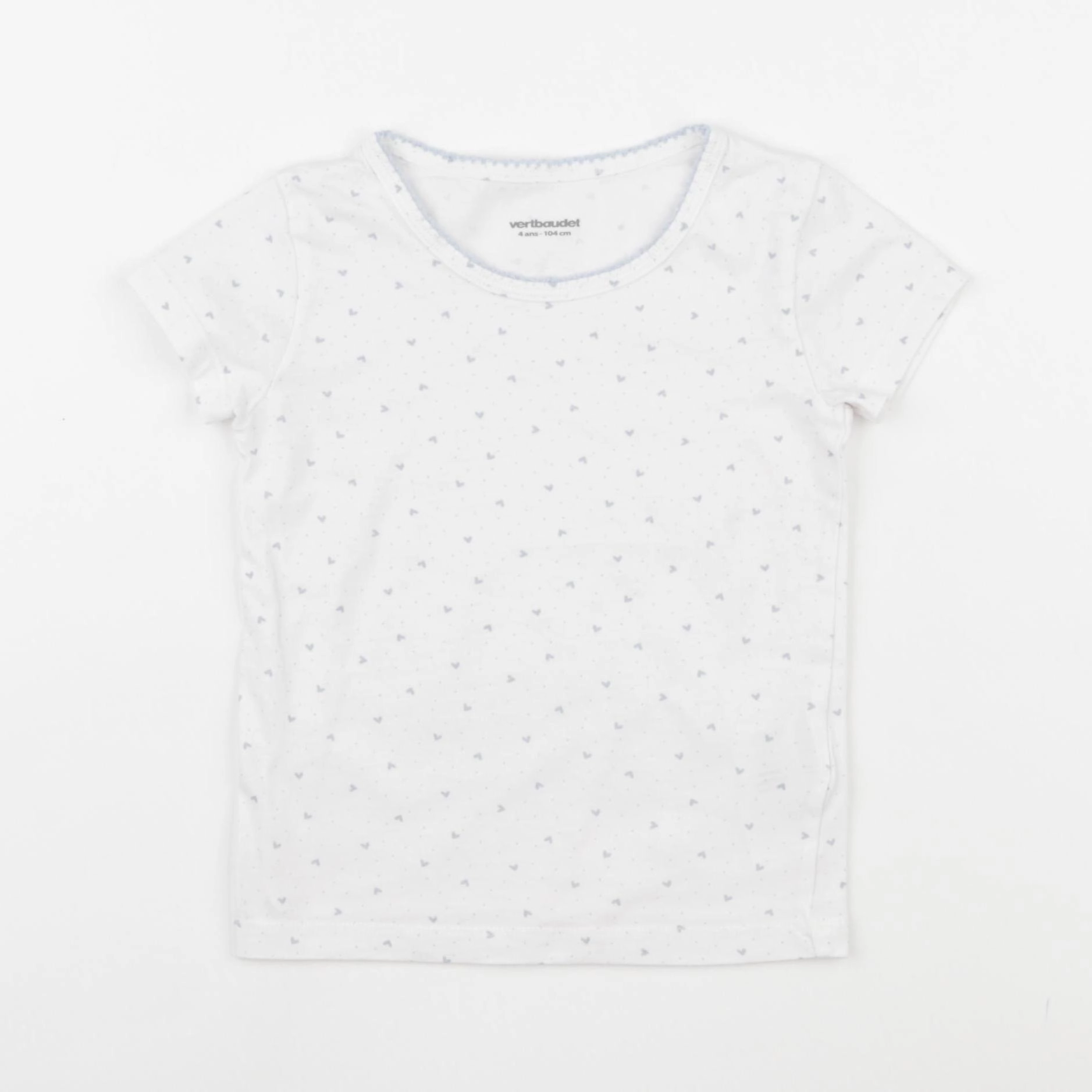 Vertbaudet - maillot de corps blanc, bleu - 4 ans