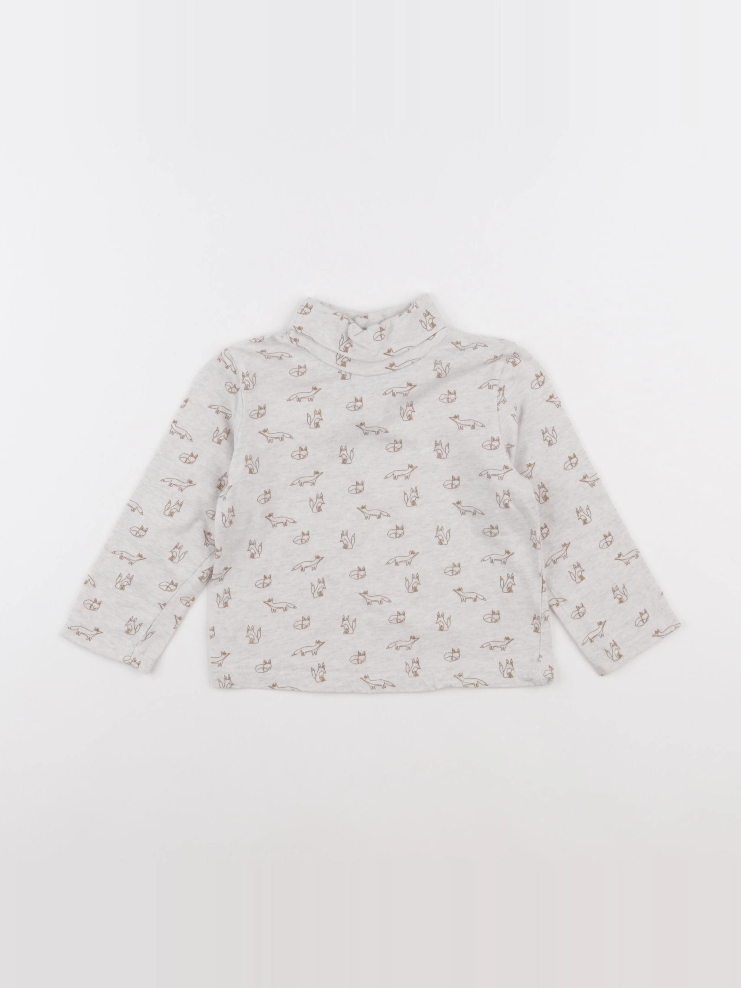 Tape à l'oeil - sous-pull gris, marron - 24 mois