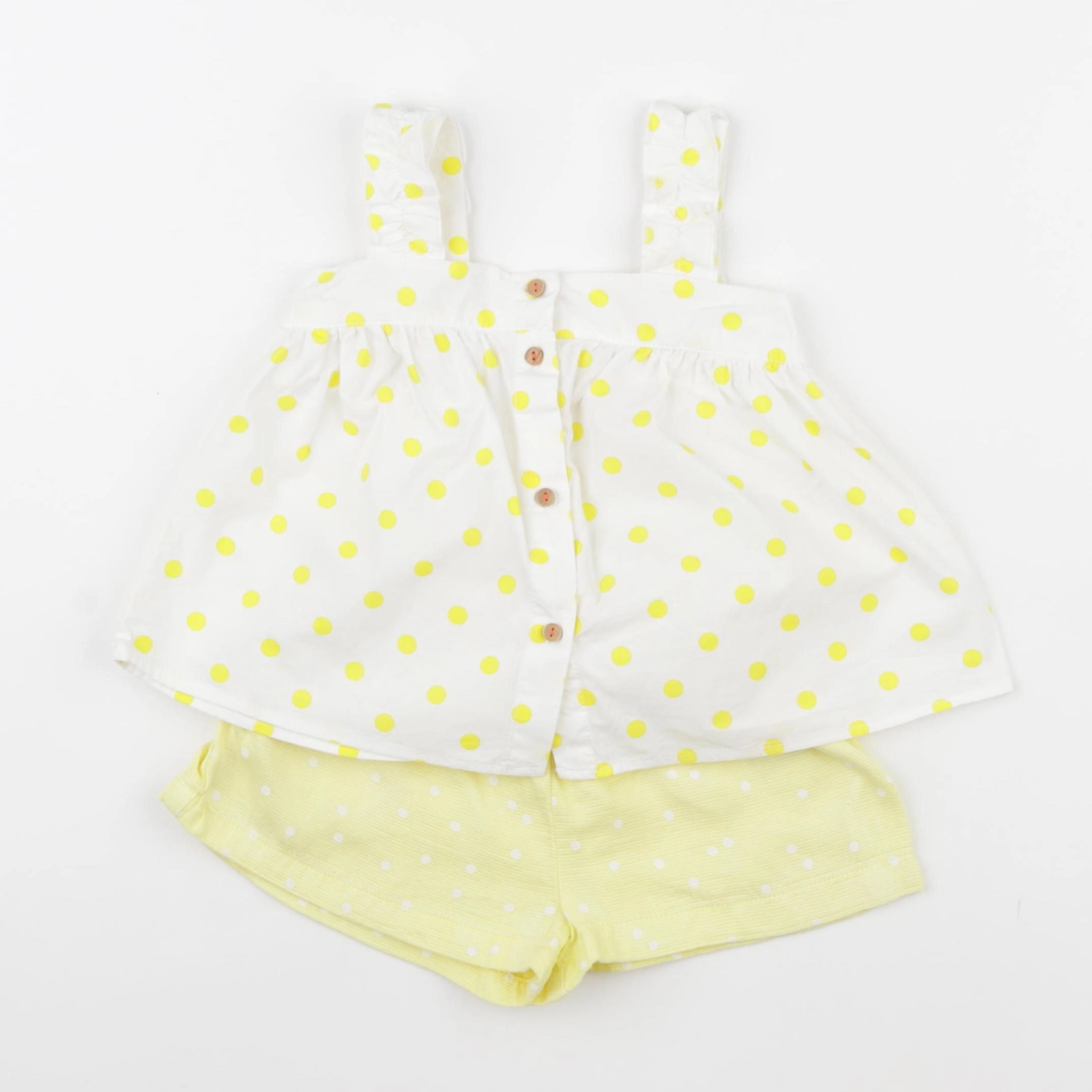Zara - ensemble blanc, jaune - 12/18 mois
