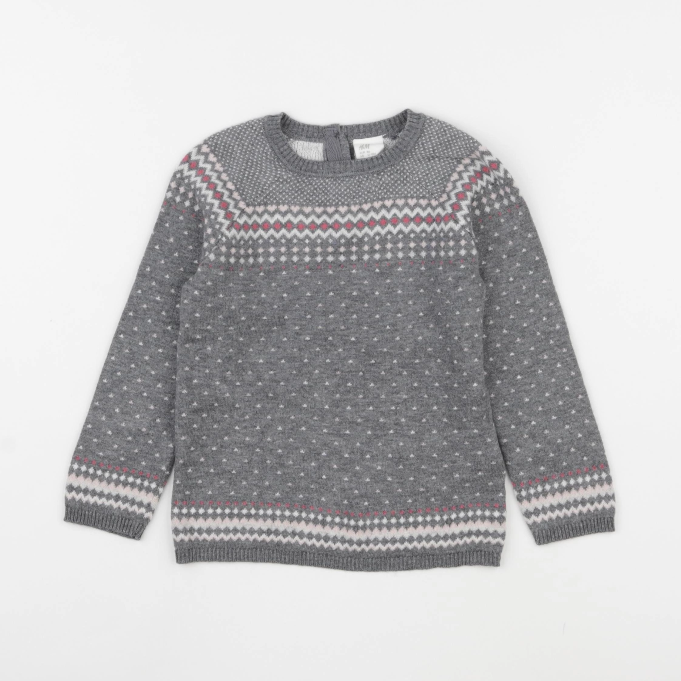 H&M - pull gris - 12/18 mois