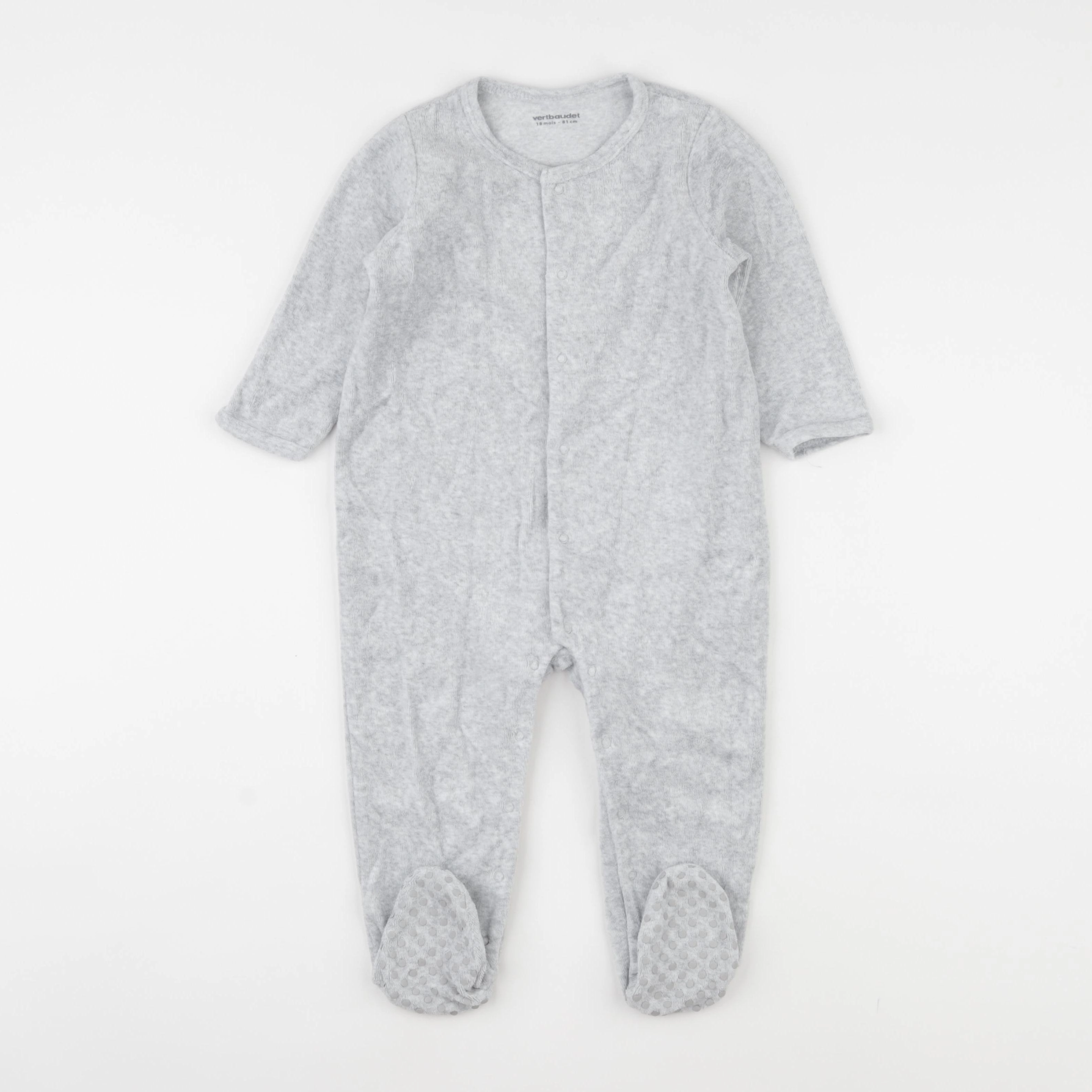 Vertbaudet - pyjama velours gris - 18 mois