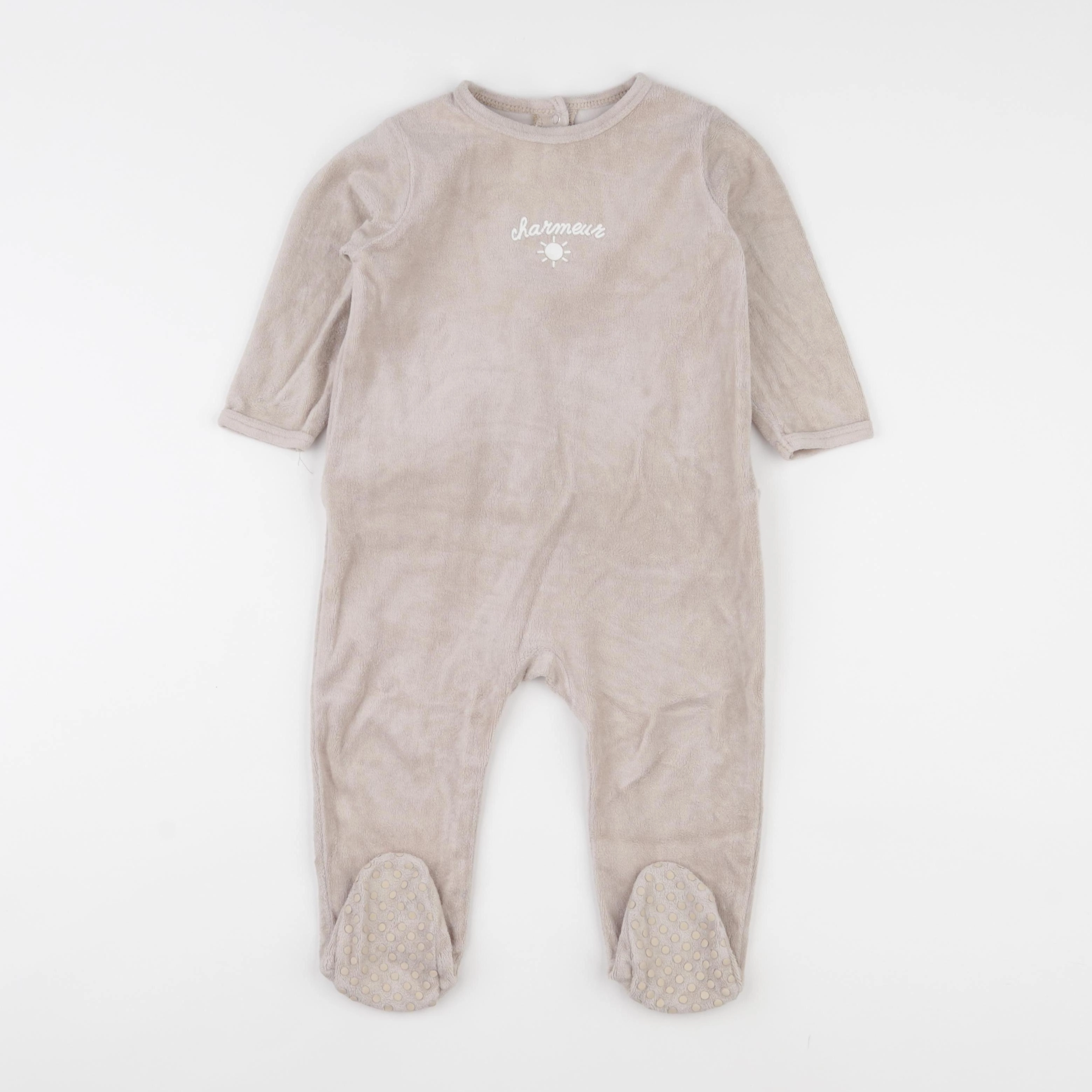 Vertbaudet - pyjama velours beige - 18 mois
