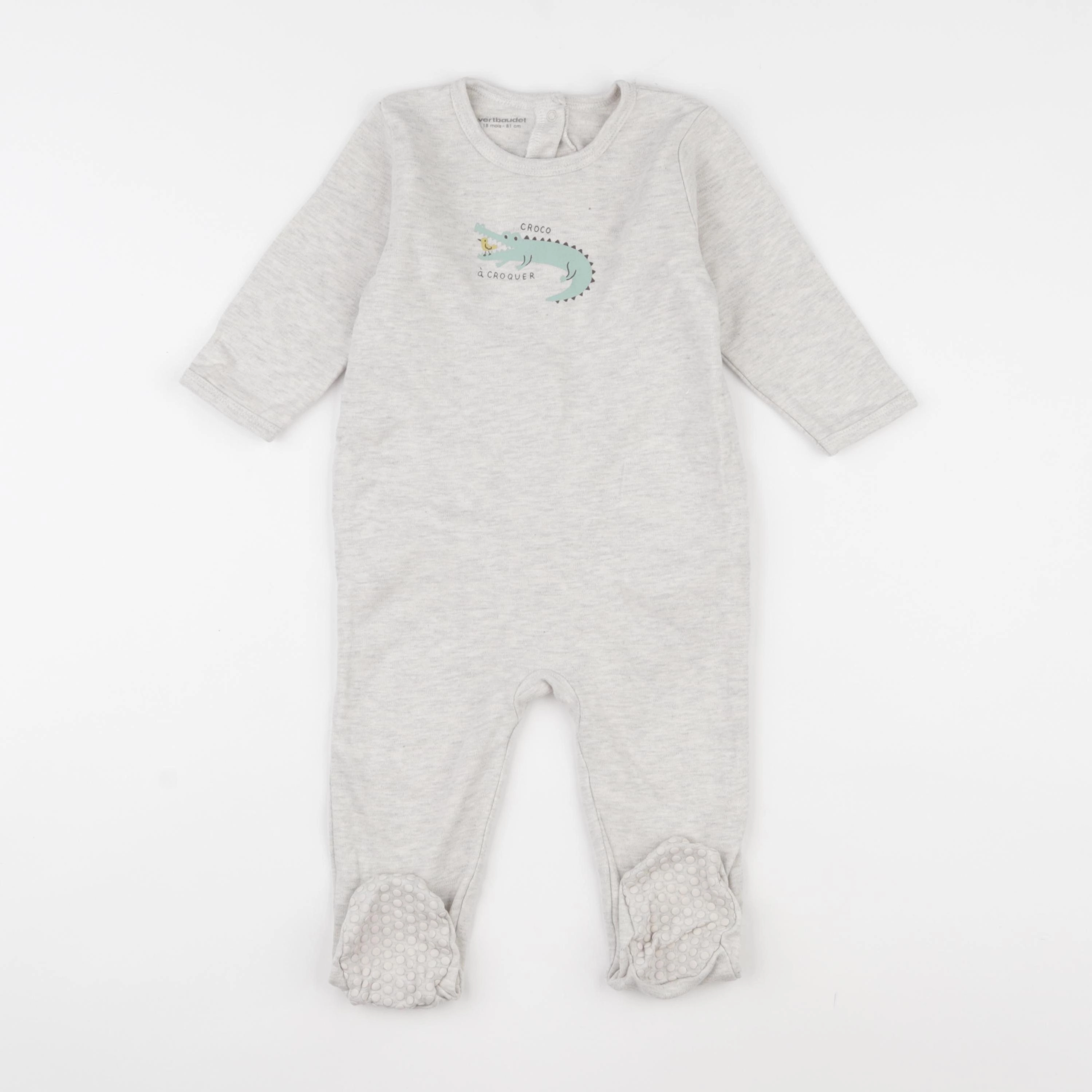 Vertbaudet - pyjama coton beige - 18 mois