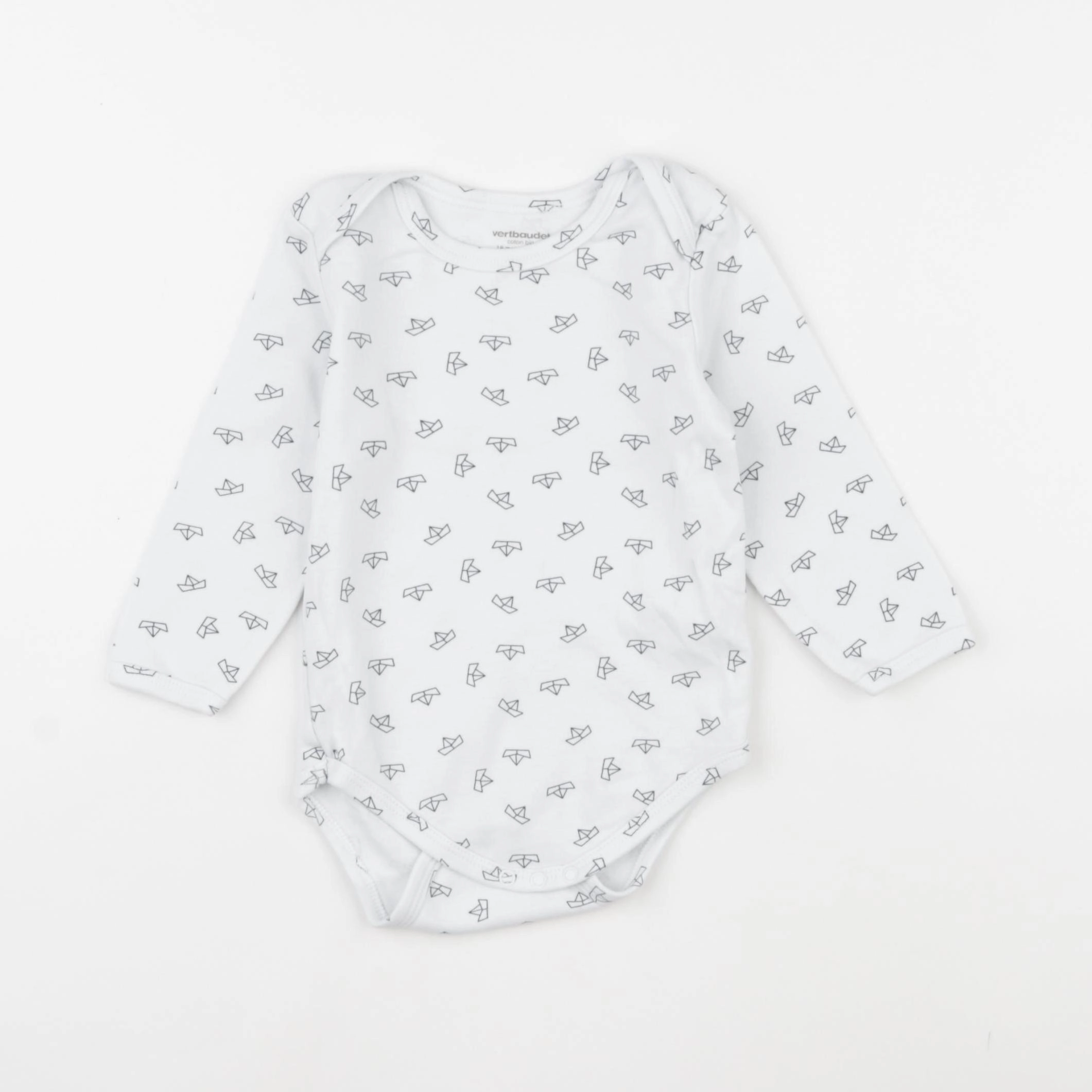 Vertbaudet - body blanc, bleu - 18 mois