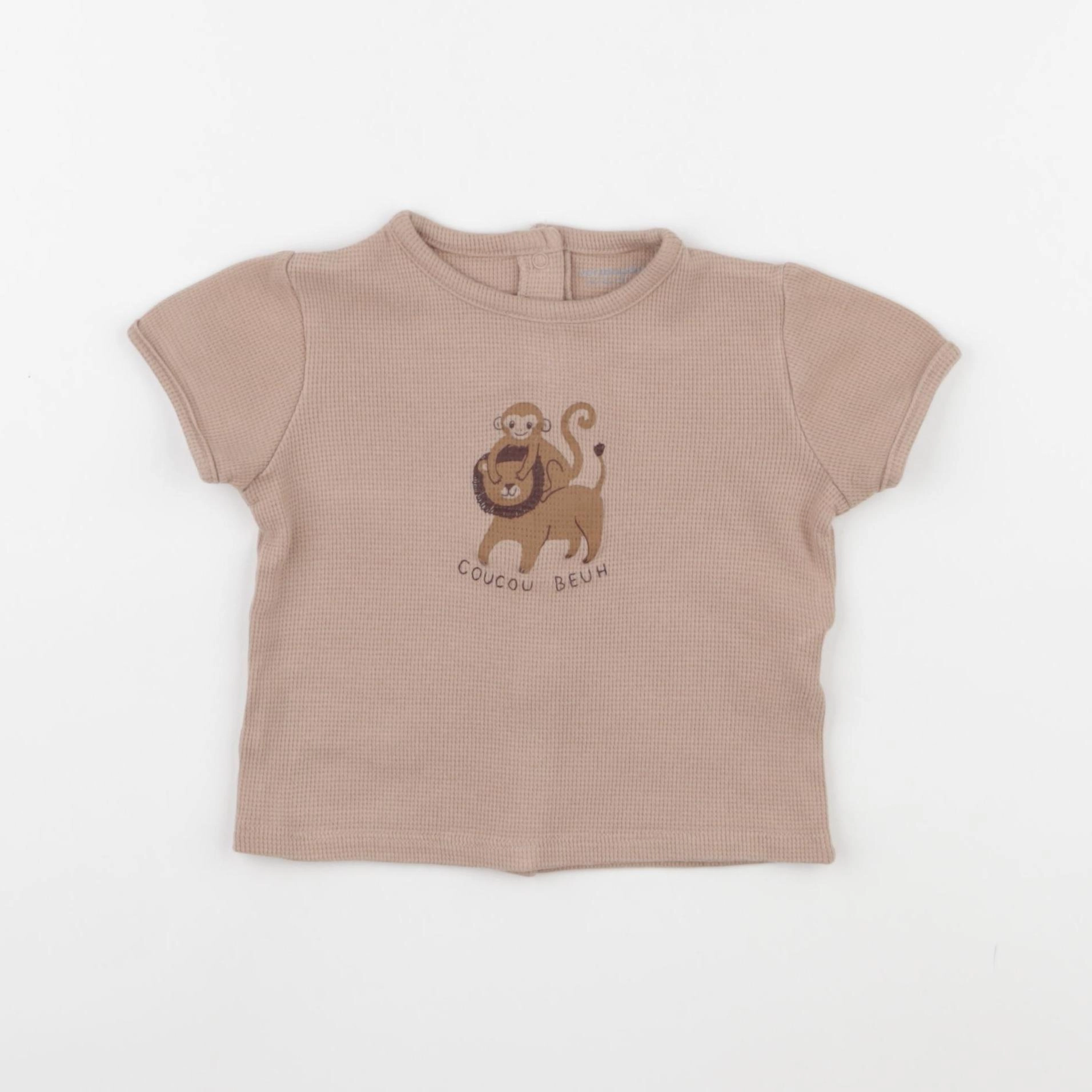 Vertbaudet - tee-shirt marron - 18 mois