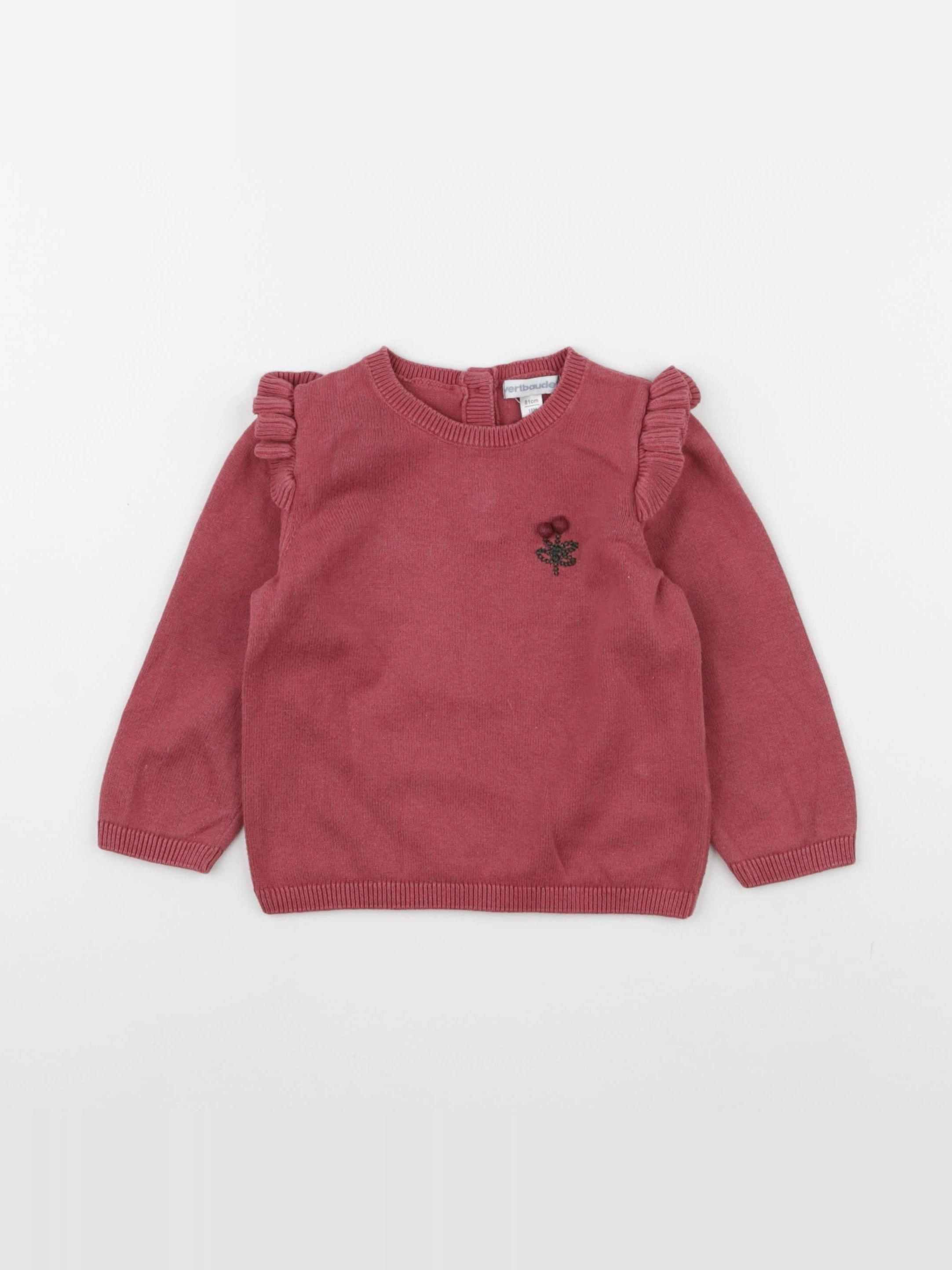 Vertbaudet - pull rose - 18 mois