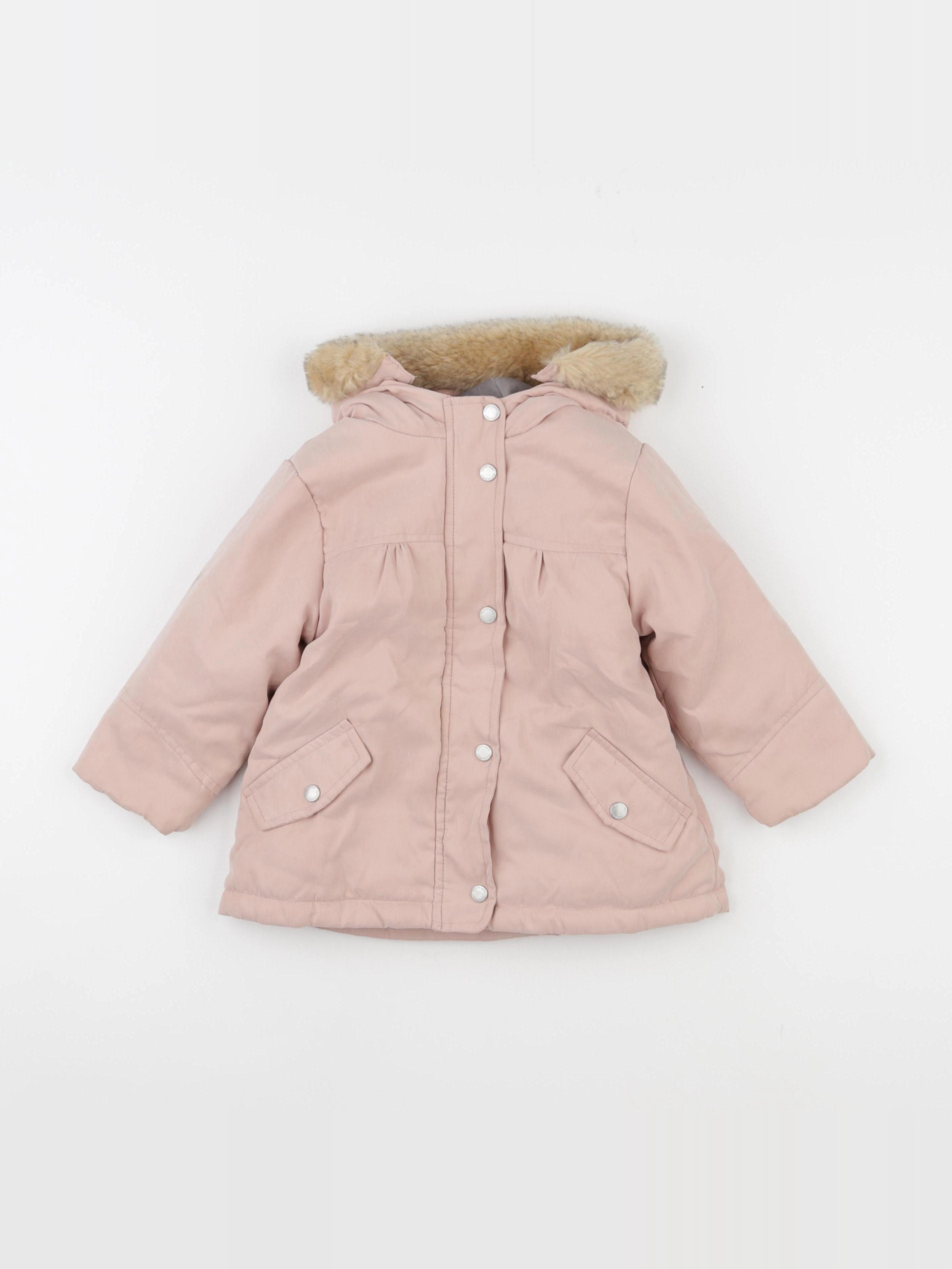 Vertbaudet - manteau doublure amovible rose - 18 mois