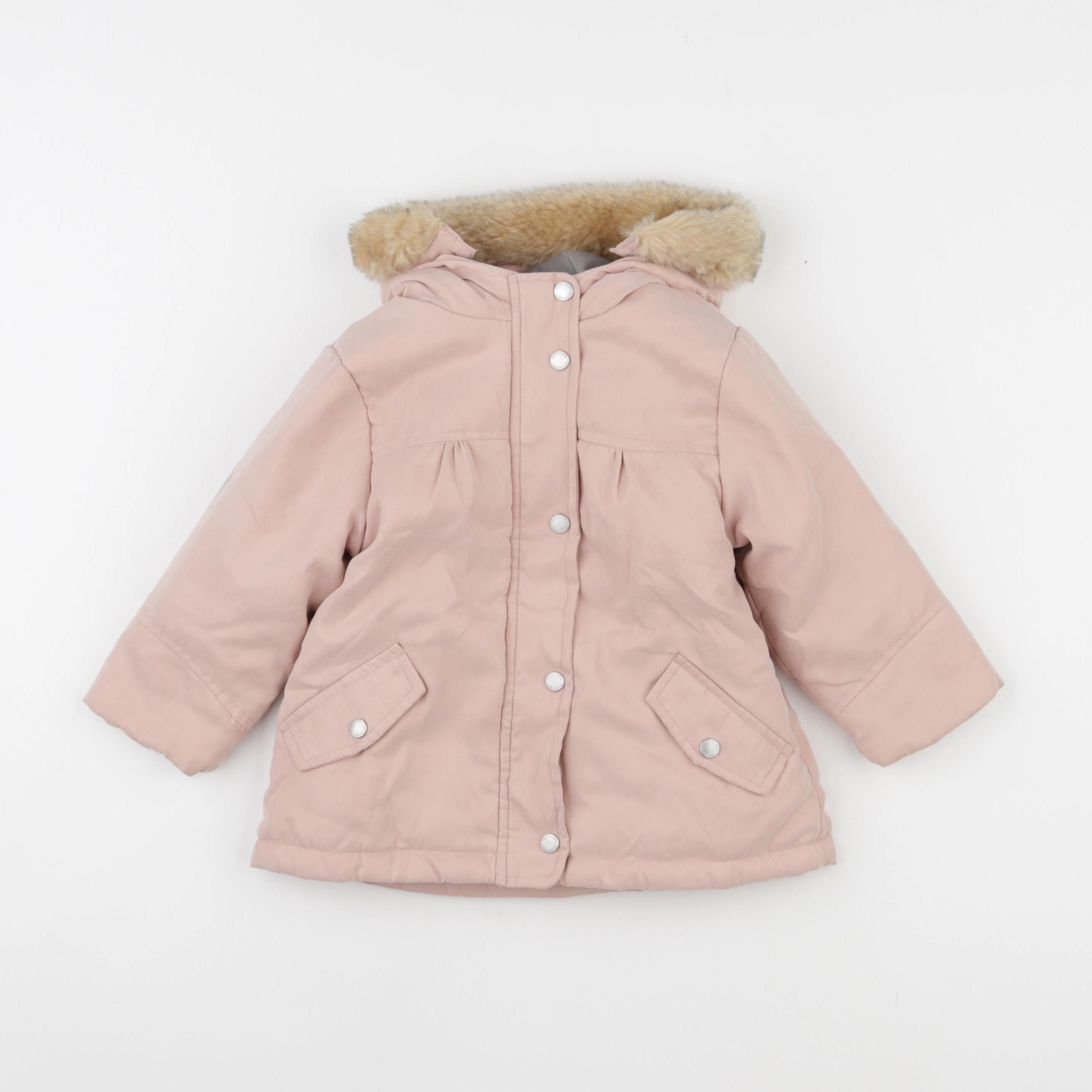 Vertbaudet - manteau doublure amovible rose - 18 mois