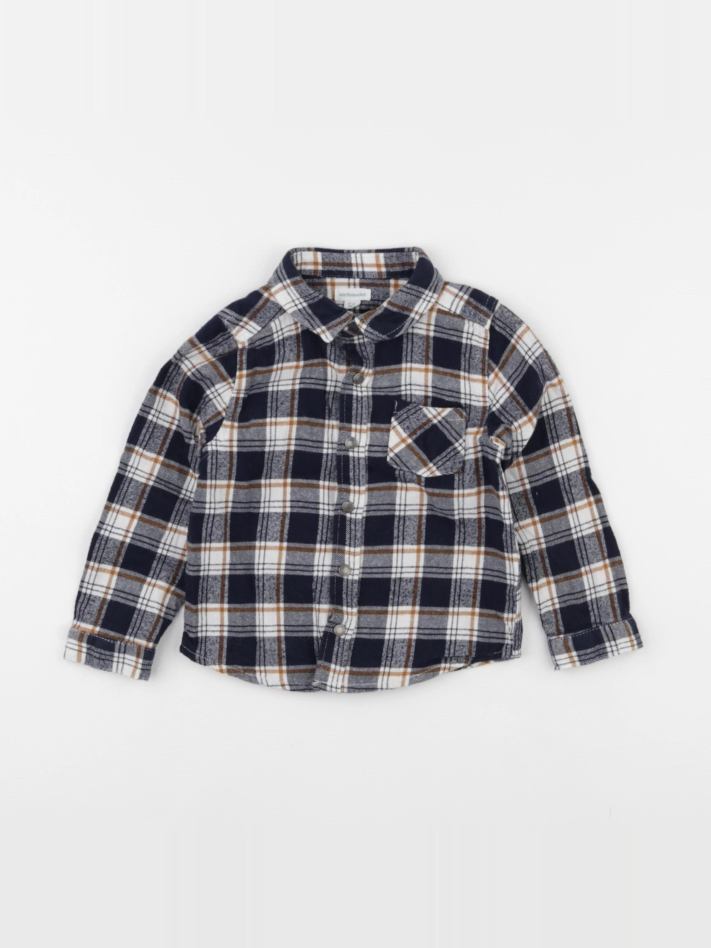 Vertbaudet - chemise bleu, blanc - 36 mois