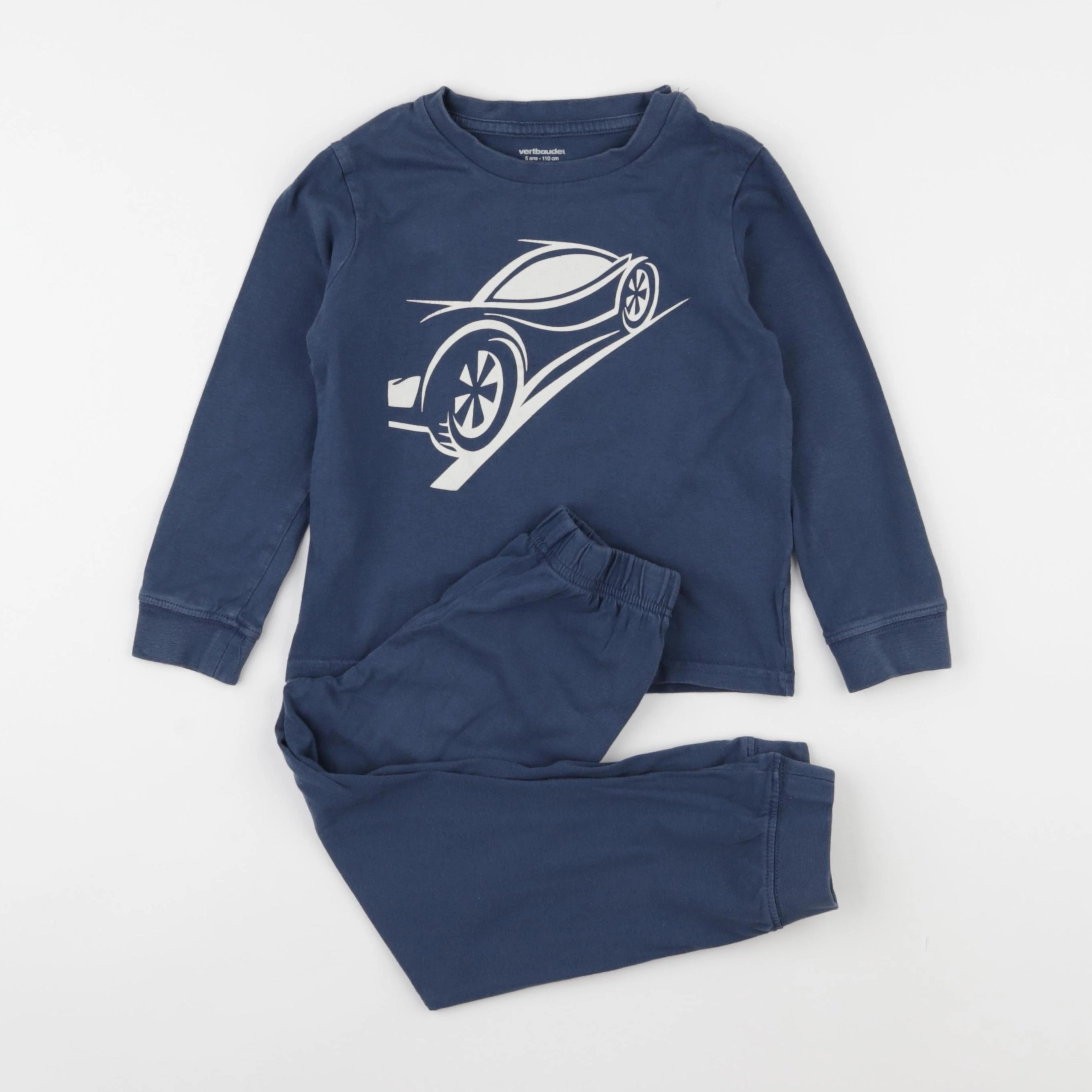 Vertbaudet - pyjama coton bleu - 5 ans