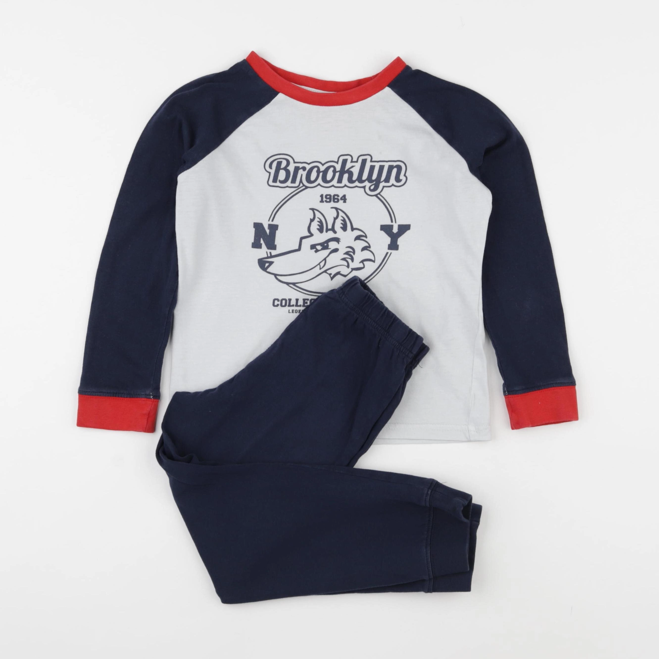 Vertbaudet - pyjama coton bleu - 5 ans