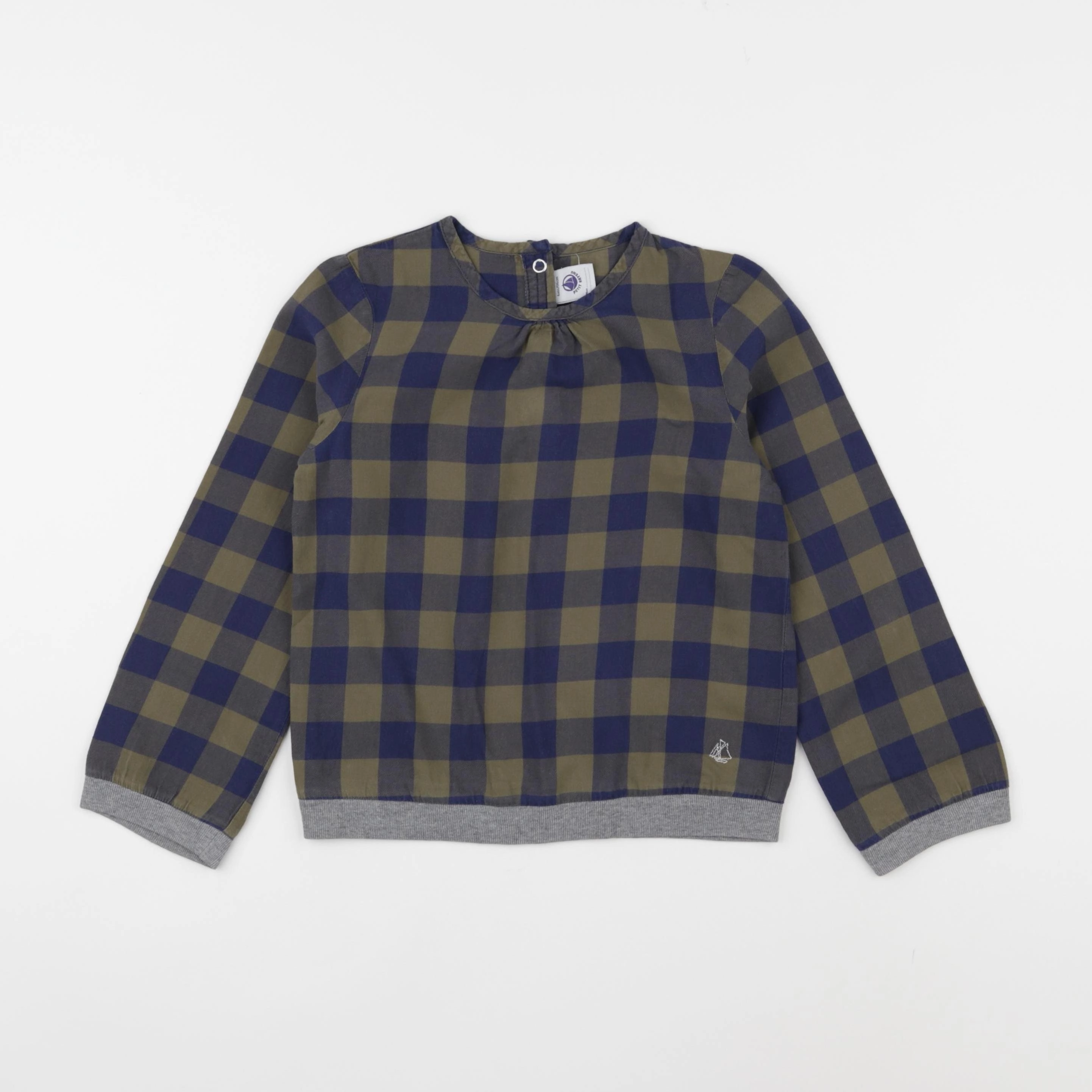 Petit Bateau - blouse bleu, vert - 6 ans