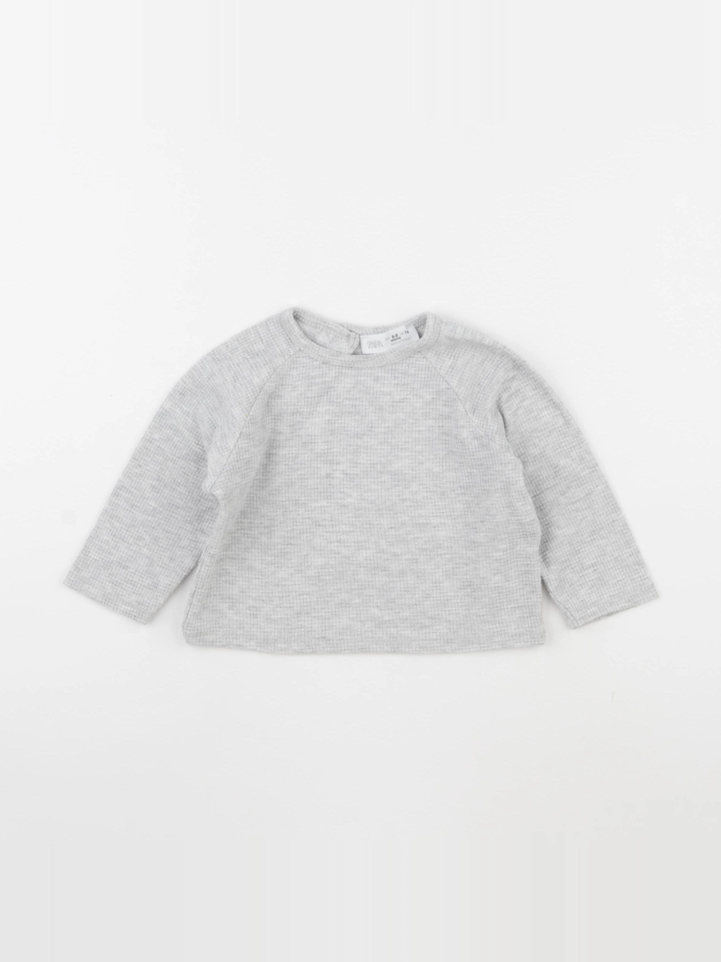 Zara - tee-shirt gris - 6/9 mois
