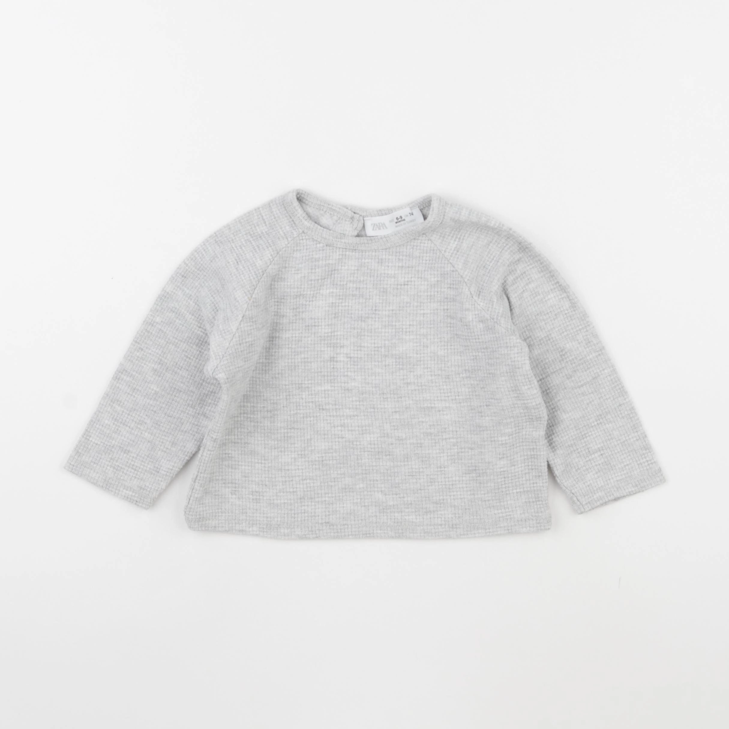 Zara - tee-shirt gris - 6/9 mois