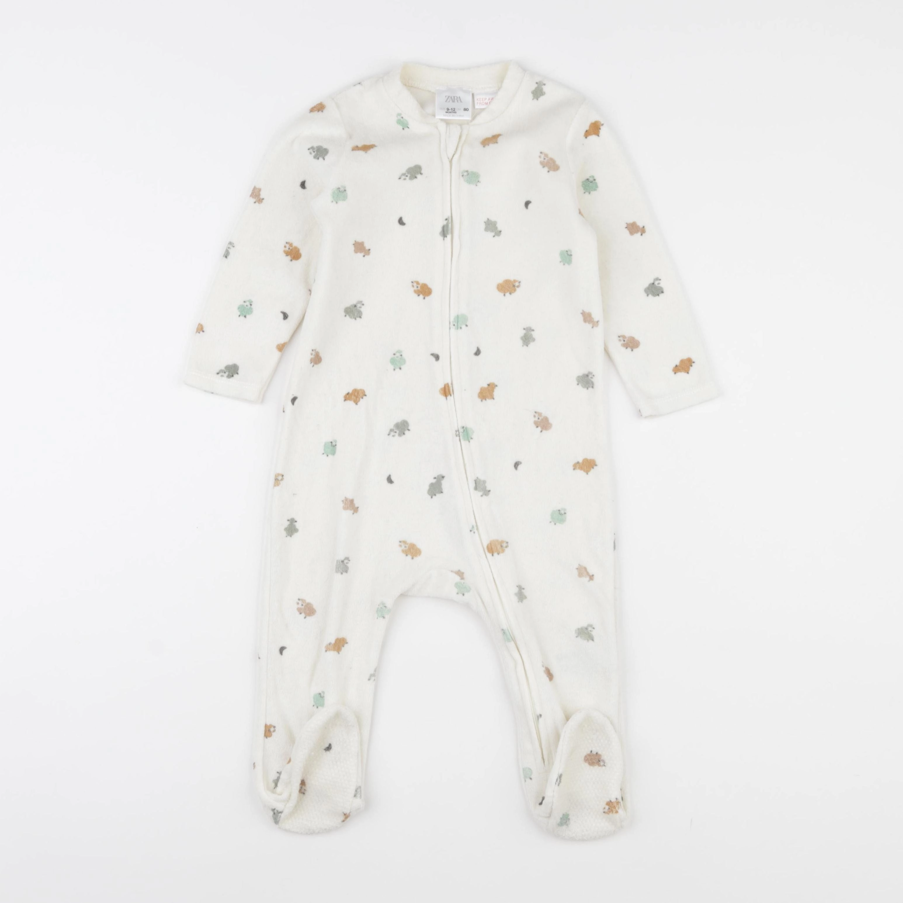 Zara - pyjama velours multicolore - 9/12 mois