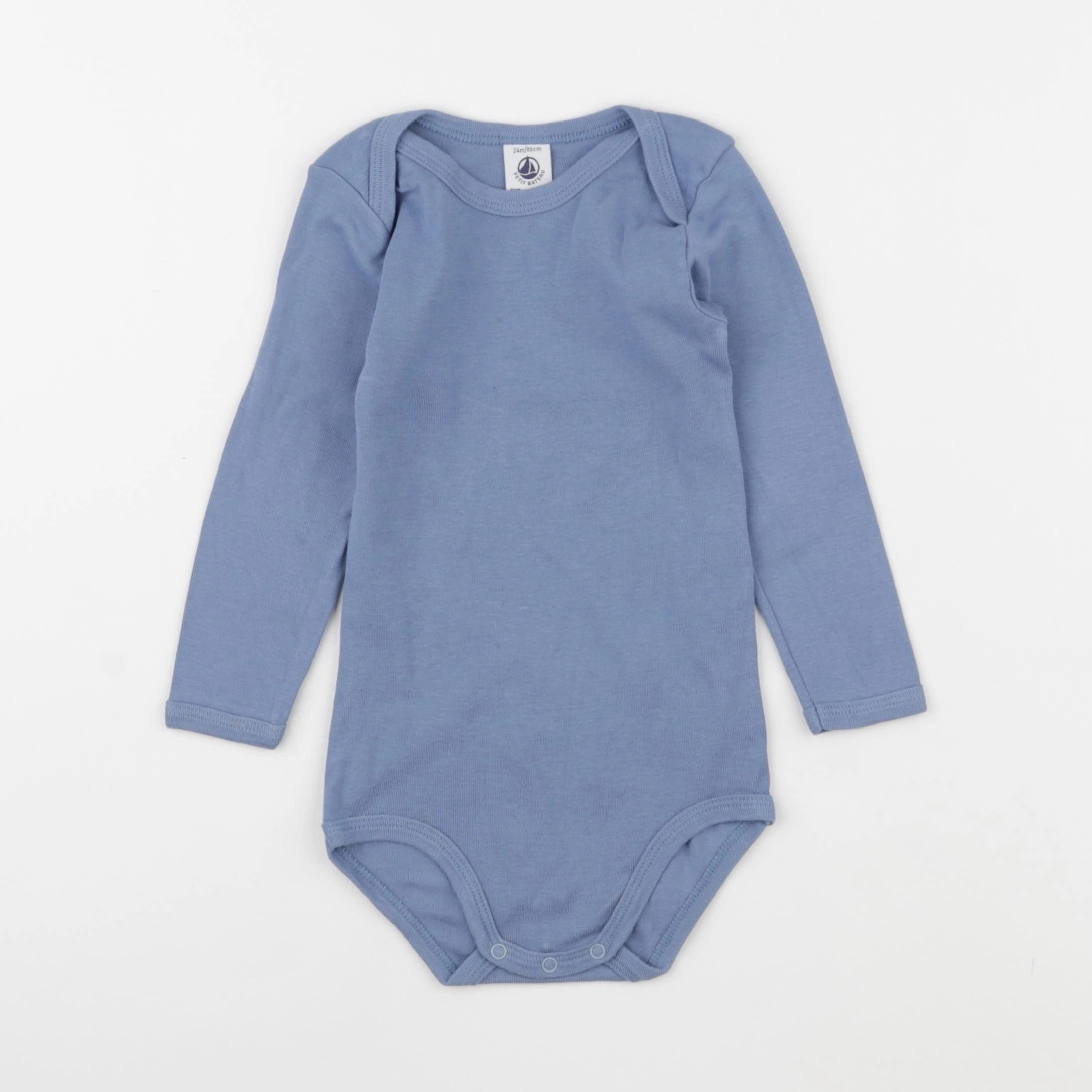 Petit Bateau - body bleu - 24 mois