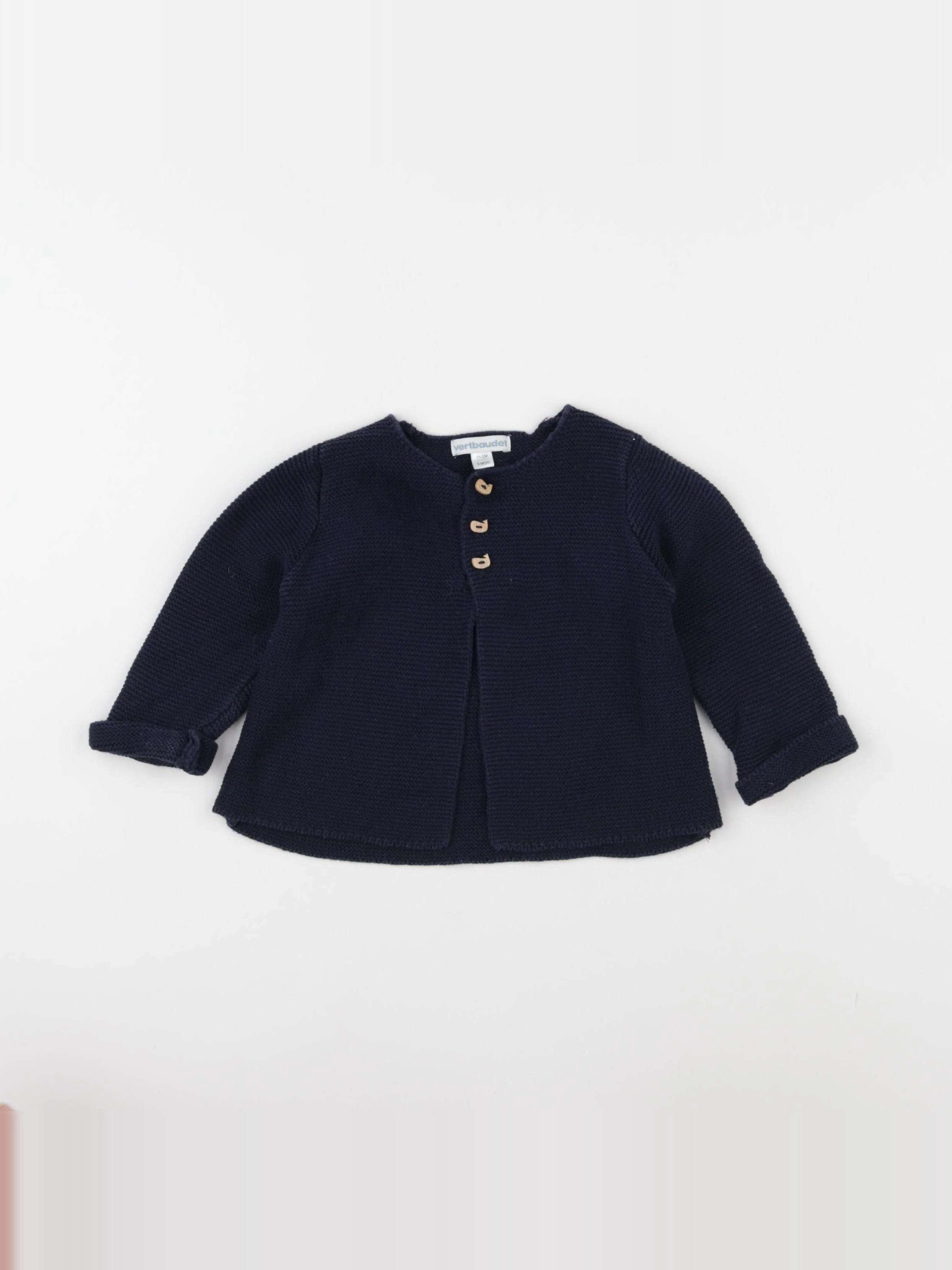 Vertbaudet - gilet bleu - 9 mois