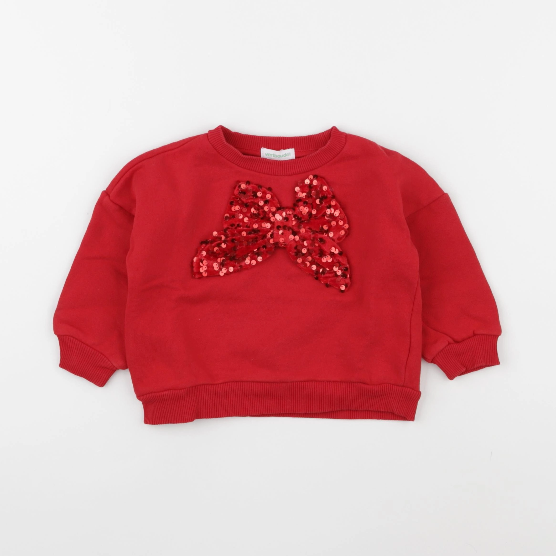 Vertbaudet - sweat rouge - 2 ans