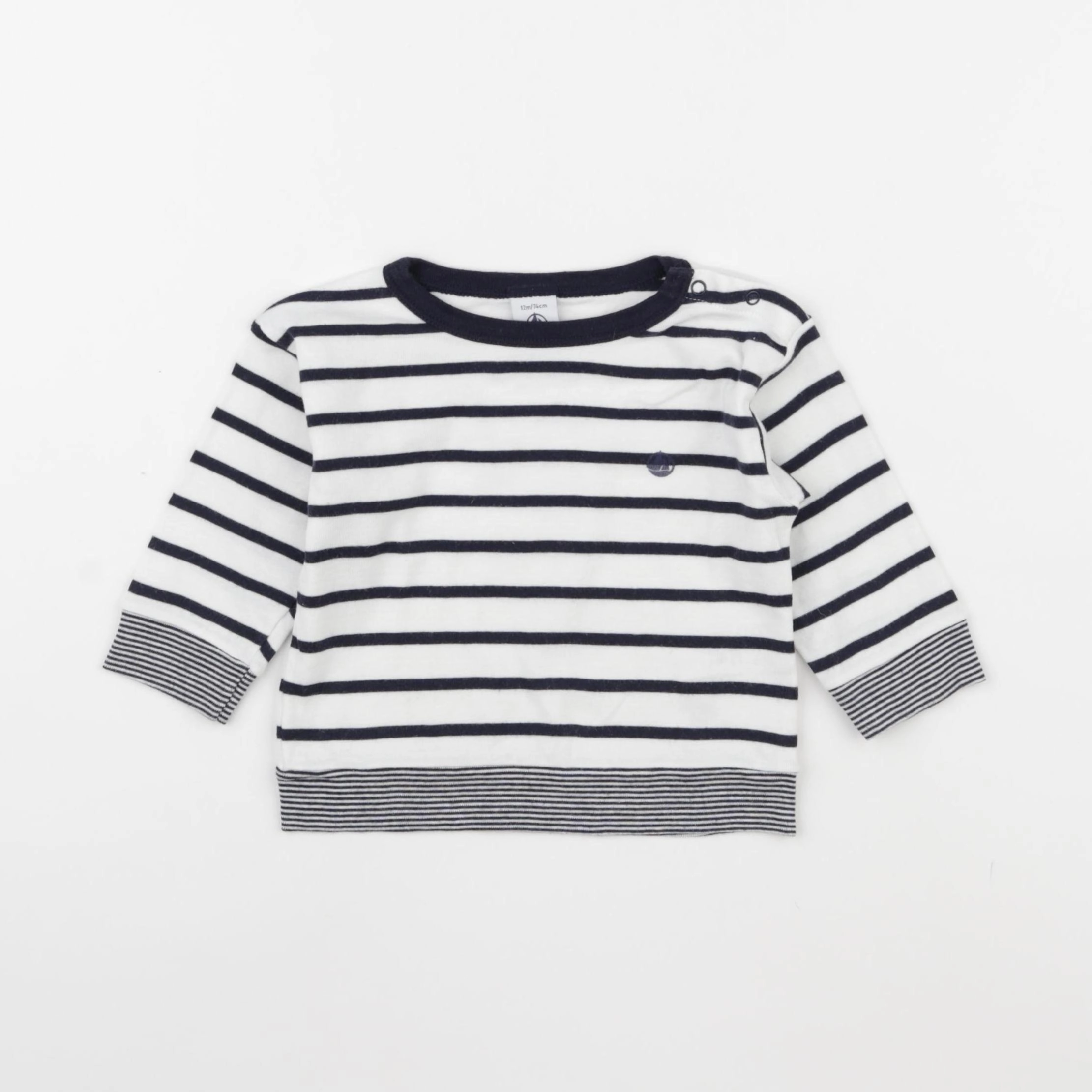 Petit Bateau - tee-shirt bleu - 12 mois