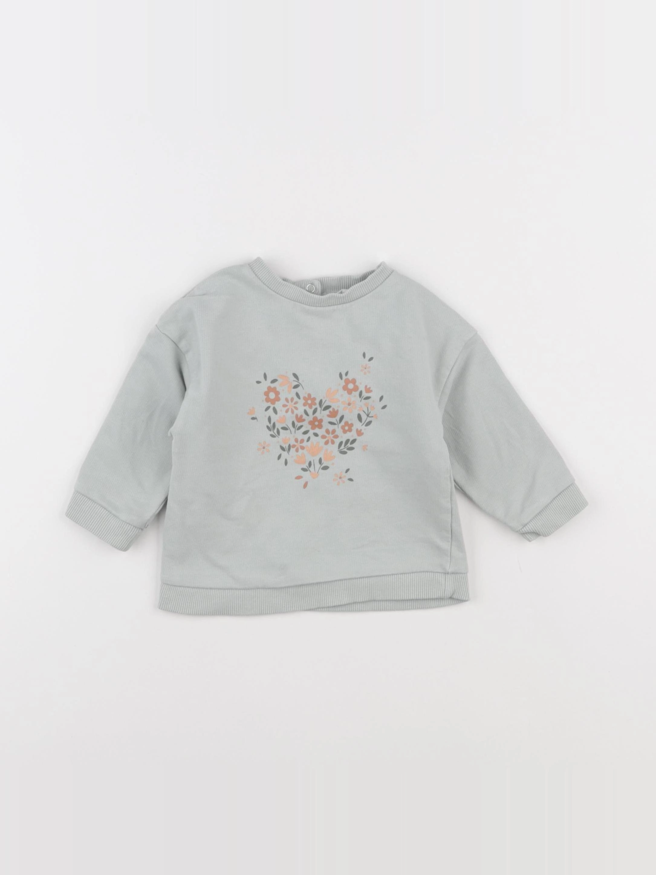 Vertbaudet - sweat vert - 9 mois